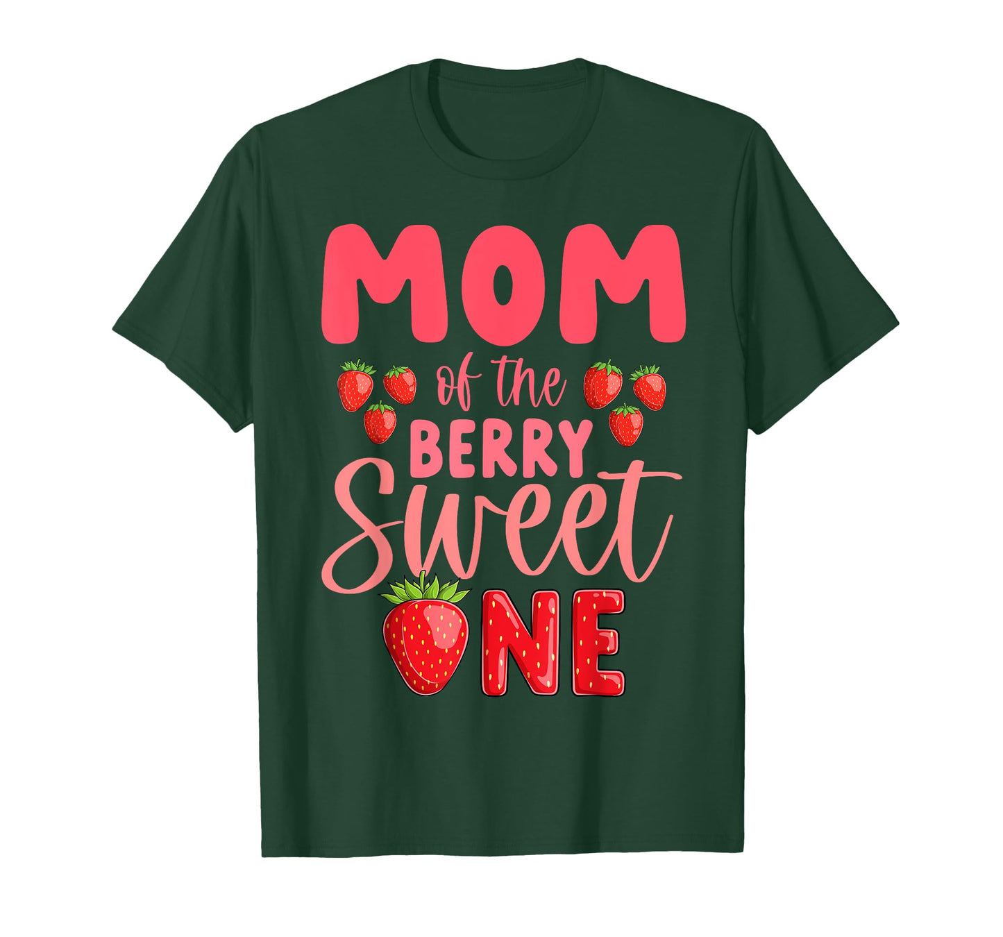 Mom Of The Berry Sweet One Strawberry 1st Birthday T-Shirt