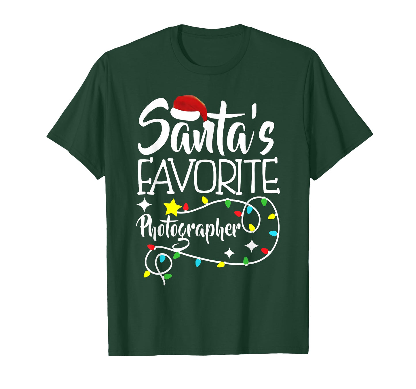 Santa's Favorite Photographer Christmas lights Santa Gifts T-Shirt