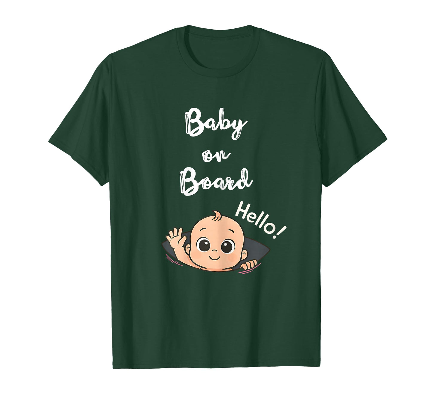Baby On Board Baby Peeking Pregnancy Present Announcement T-Shirt