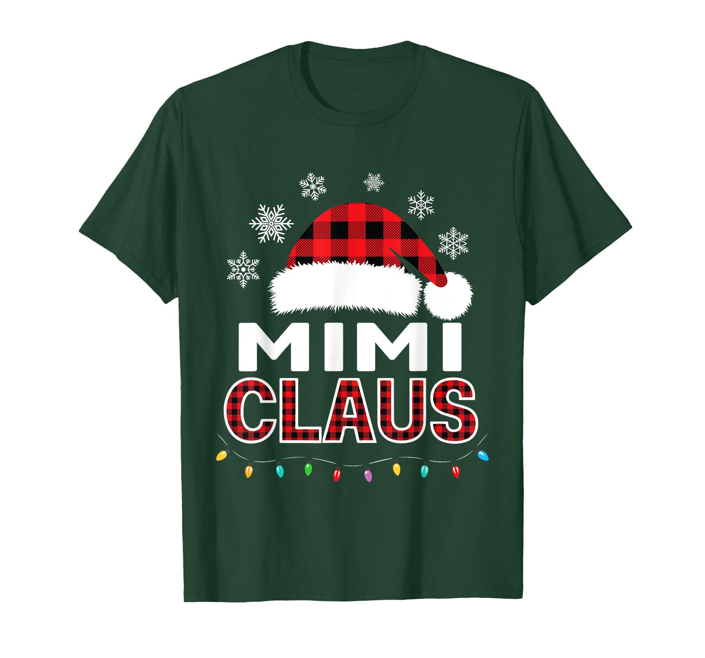 Mimi Claus Christmas Lights Santa Pajama Family Matching T-Shirt