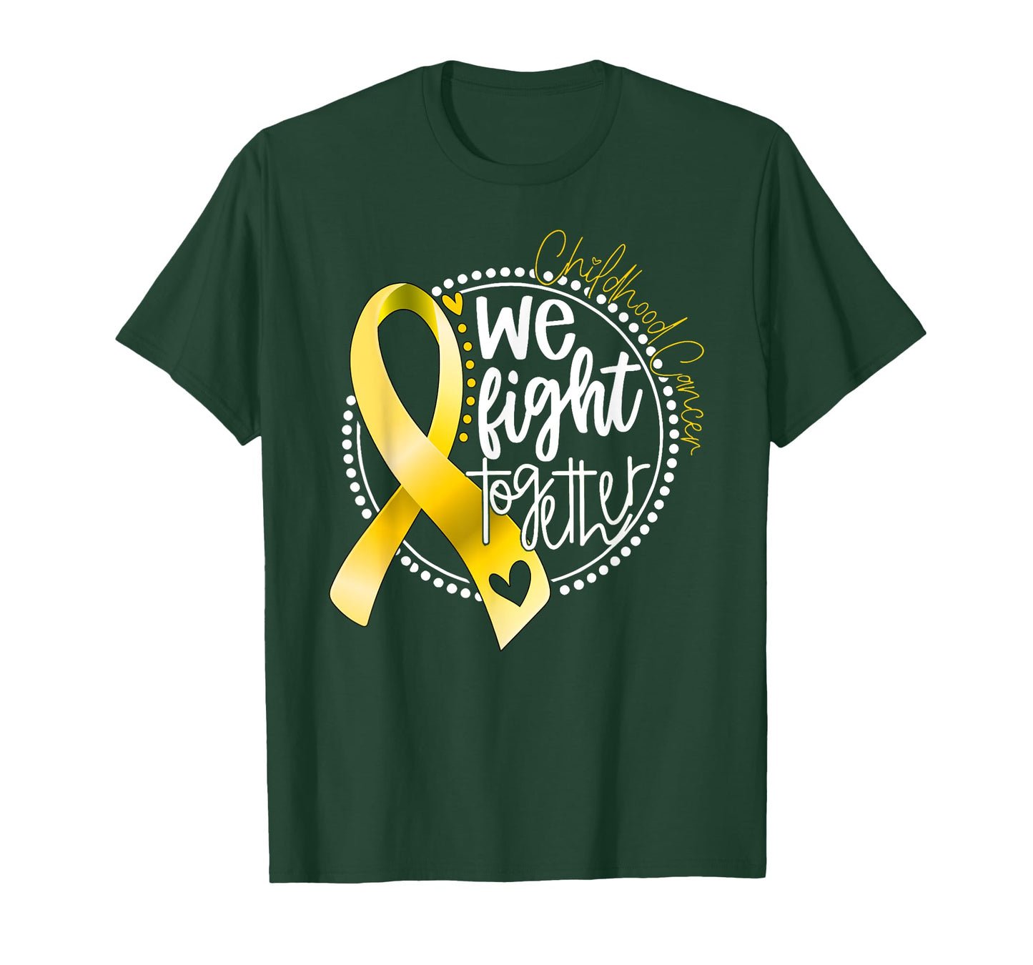 We Fight Together Childhood Cancer Awareness Gold Ribbon T-Shirt