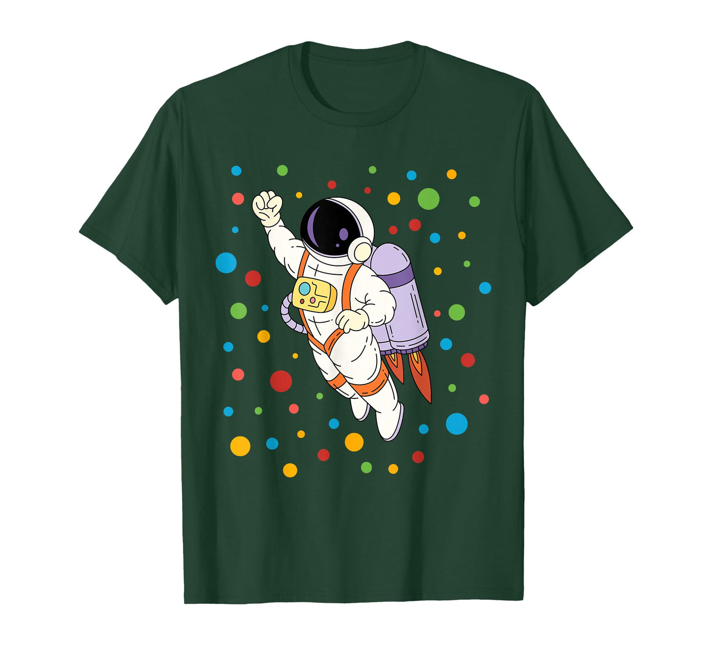 Happy Dot Day Astronaut Colorful Polka Dots Boy Teen Kids T-Shirt