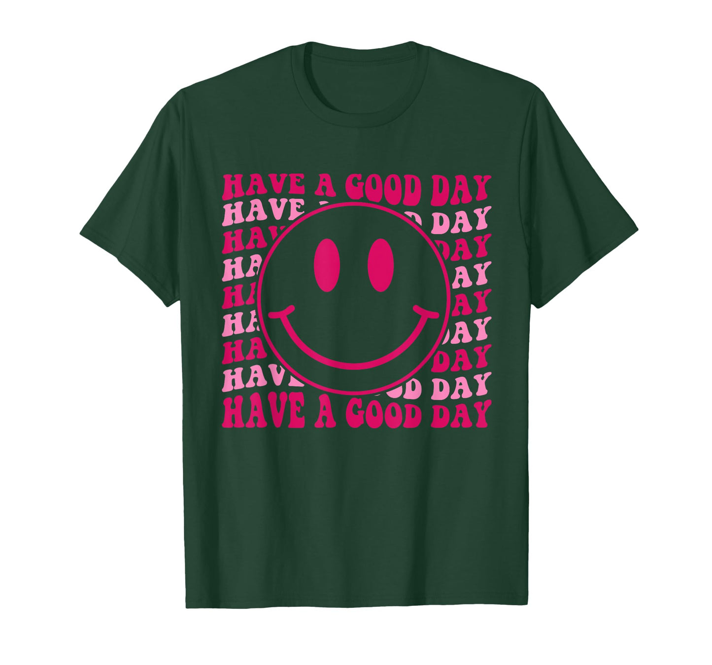 Retro Have A Good Day Happy Face Checkered Smile Face Trendy T-Shirt