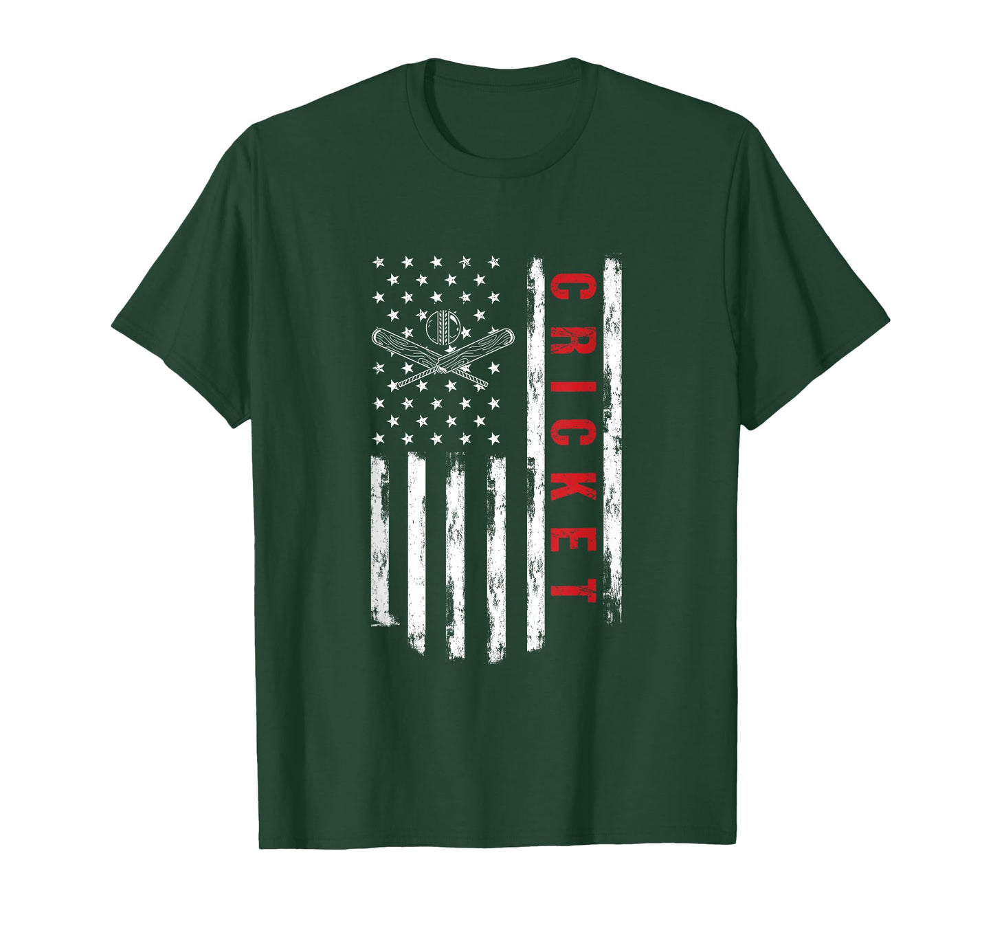 Cricket Player US American Flag Cricketer Bowler T-Shirt for Women Men