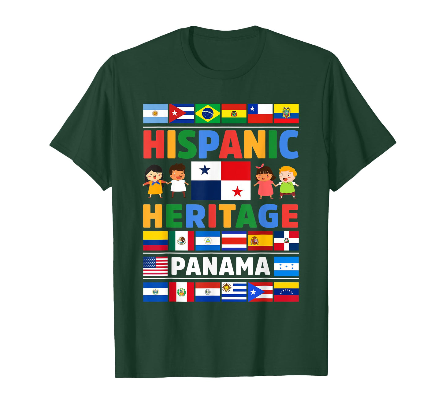 Hispanic Heritage Month Panama Flag Latino Kids T-Shirt
