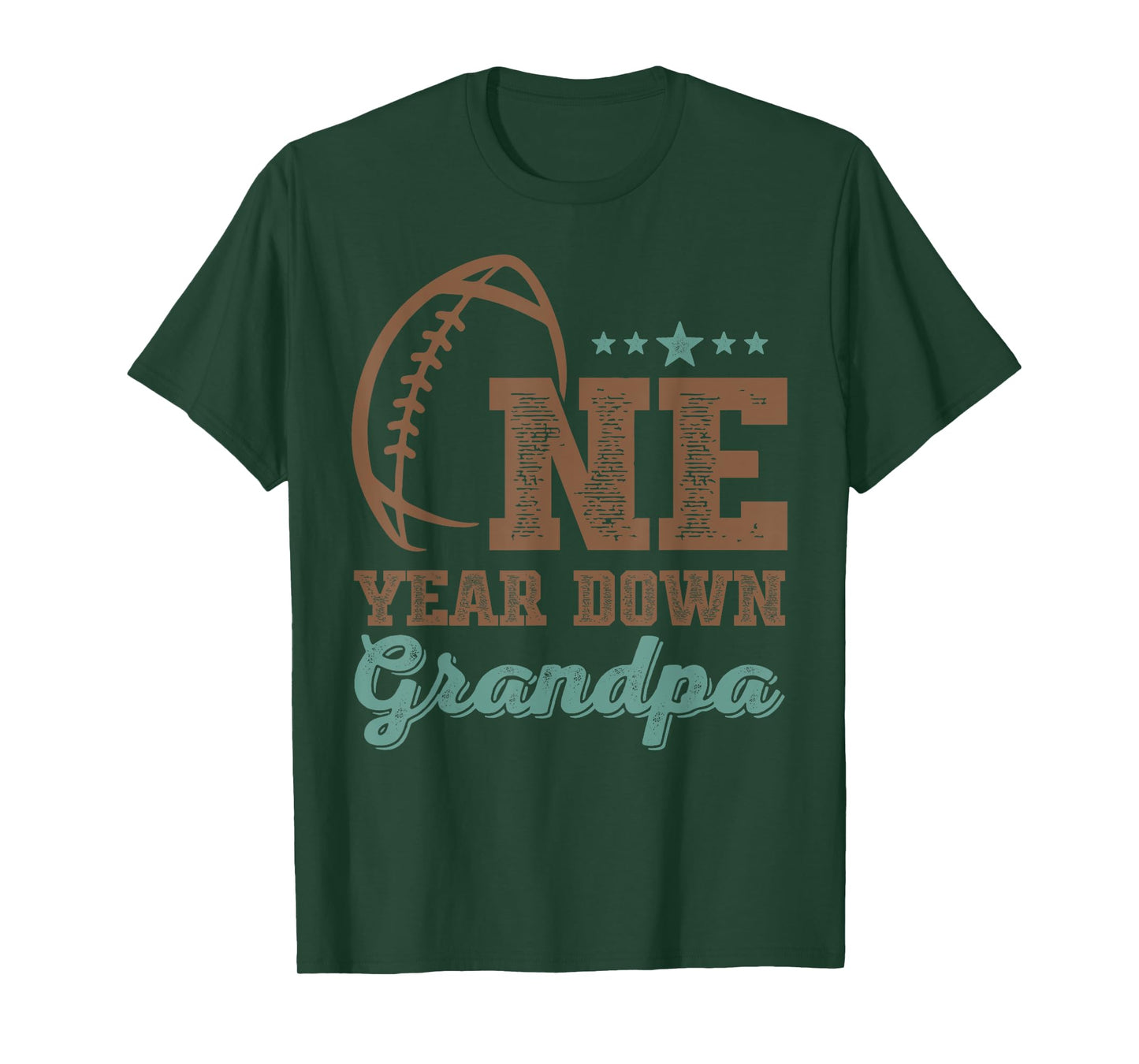 Grandpa Of The Birthday Boy 1st Year Down Birthday Football T-Shirt