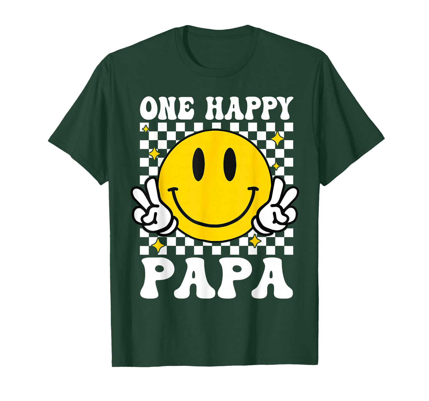 One Happy Dude Papa happy face 1st Birthday Family Matching T-Shirt
