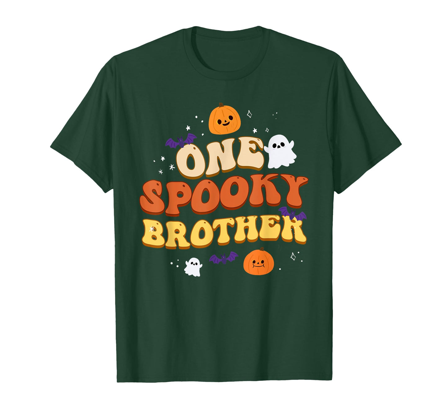 One Spooky Brother Boo Halloween Cute Family Matching Group T-Shirt