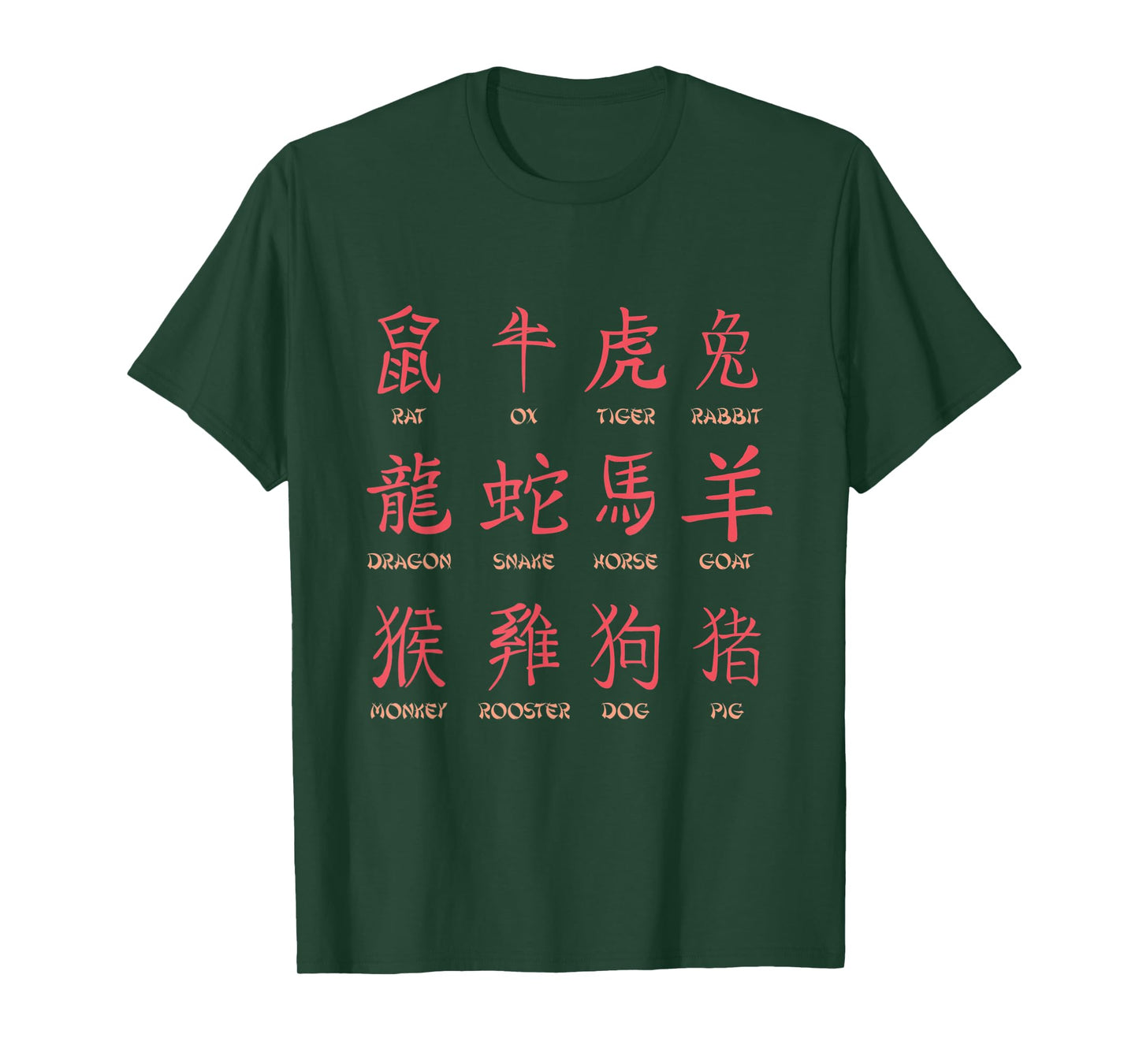 Chinese Zodiac Animal Signs Lunar New Year T-Shirt