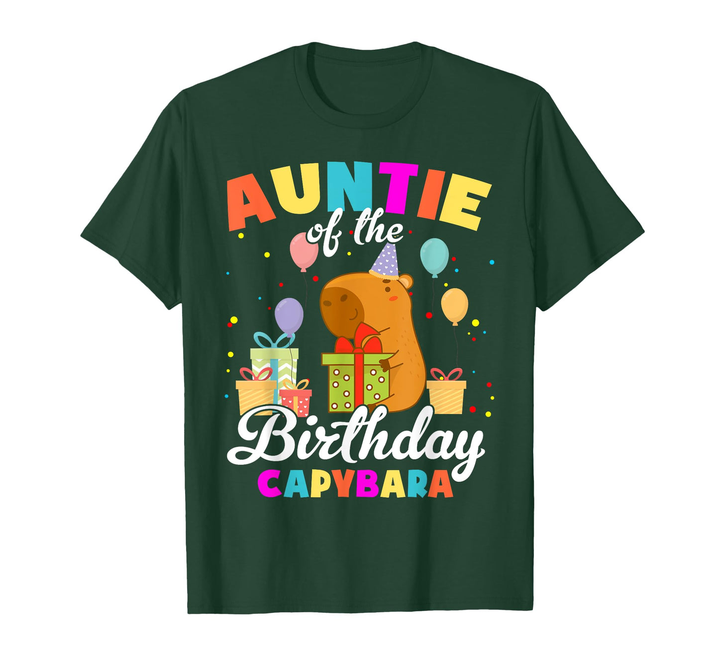 Auntie Of The Birthday Capybara Family Party T-Shirt