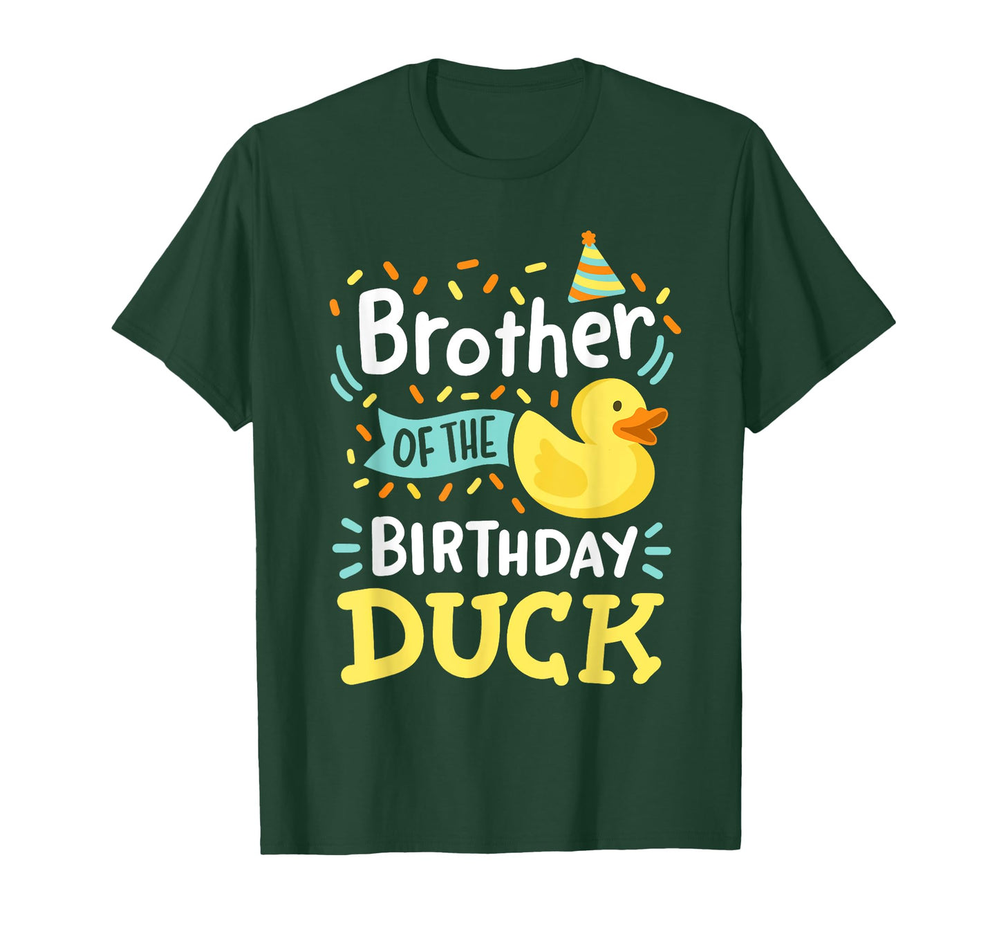 Kids Birthday Duck Crew Gear Brother Of The Birthday Duck Boy Rubber Duck Bday Family T-Shirt