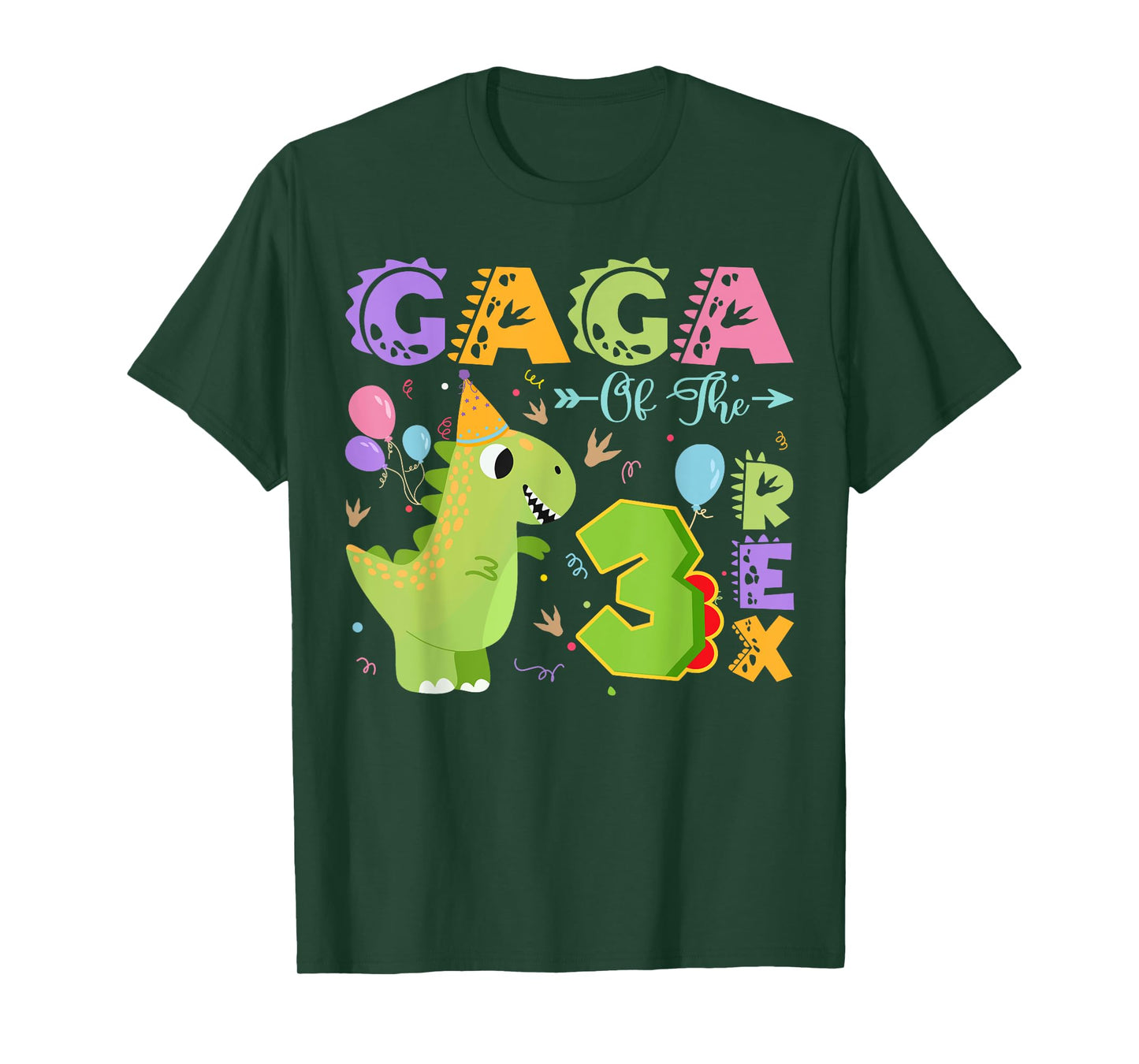 Gaga Of The Three Rex 3Rd Birthday Dinosaur Party T-Shirt