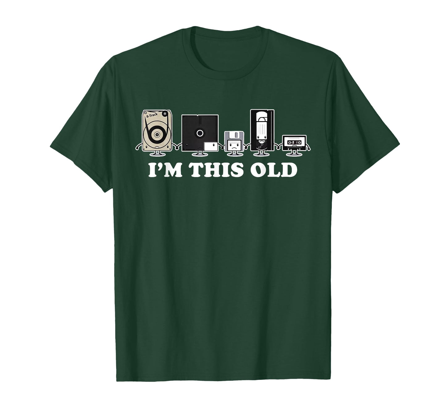 I'm This Old Retro Vintage Cassette Tape Floppy Disk VHS T-Shirt