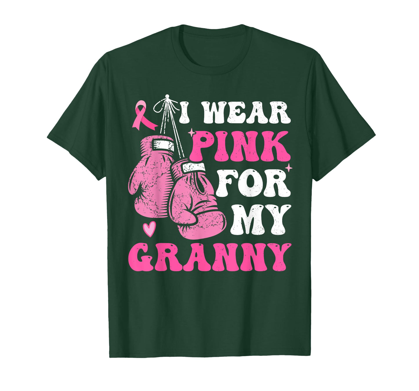 I Wear Pink For My Granny Breast Cancer Grandma For Kids T-Shirt