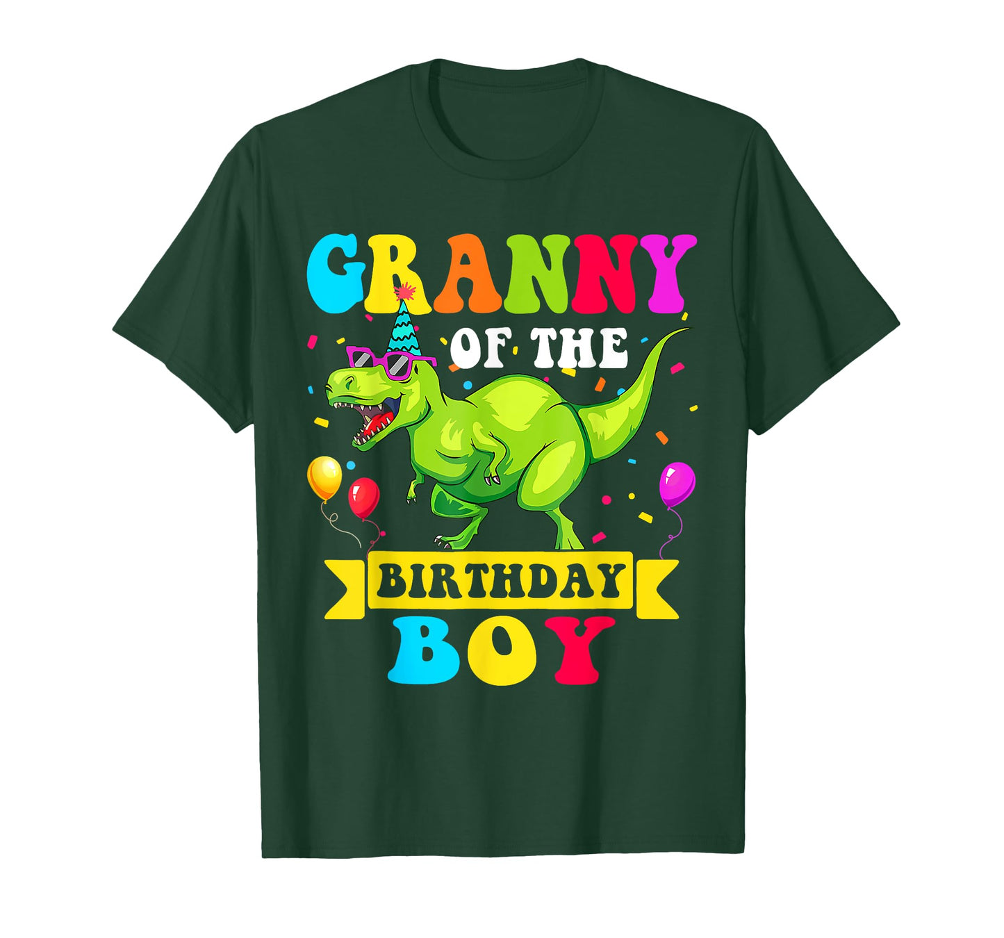 Granny of the Birthday Boy T-Shirt Dinosaur Raptor Funny T-Shirt