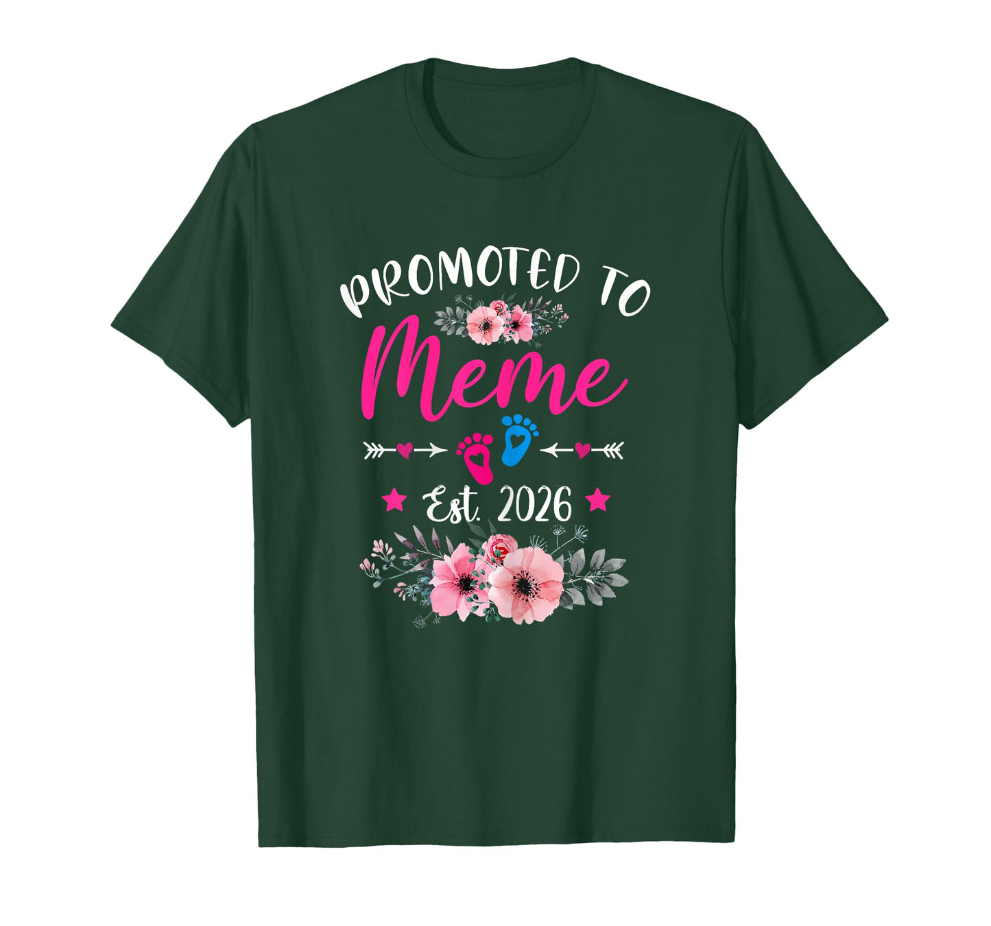Promoted To Meme Est 2026 Soon To Be Mother's Day Floral T-Shirt