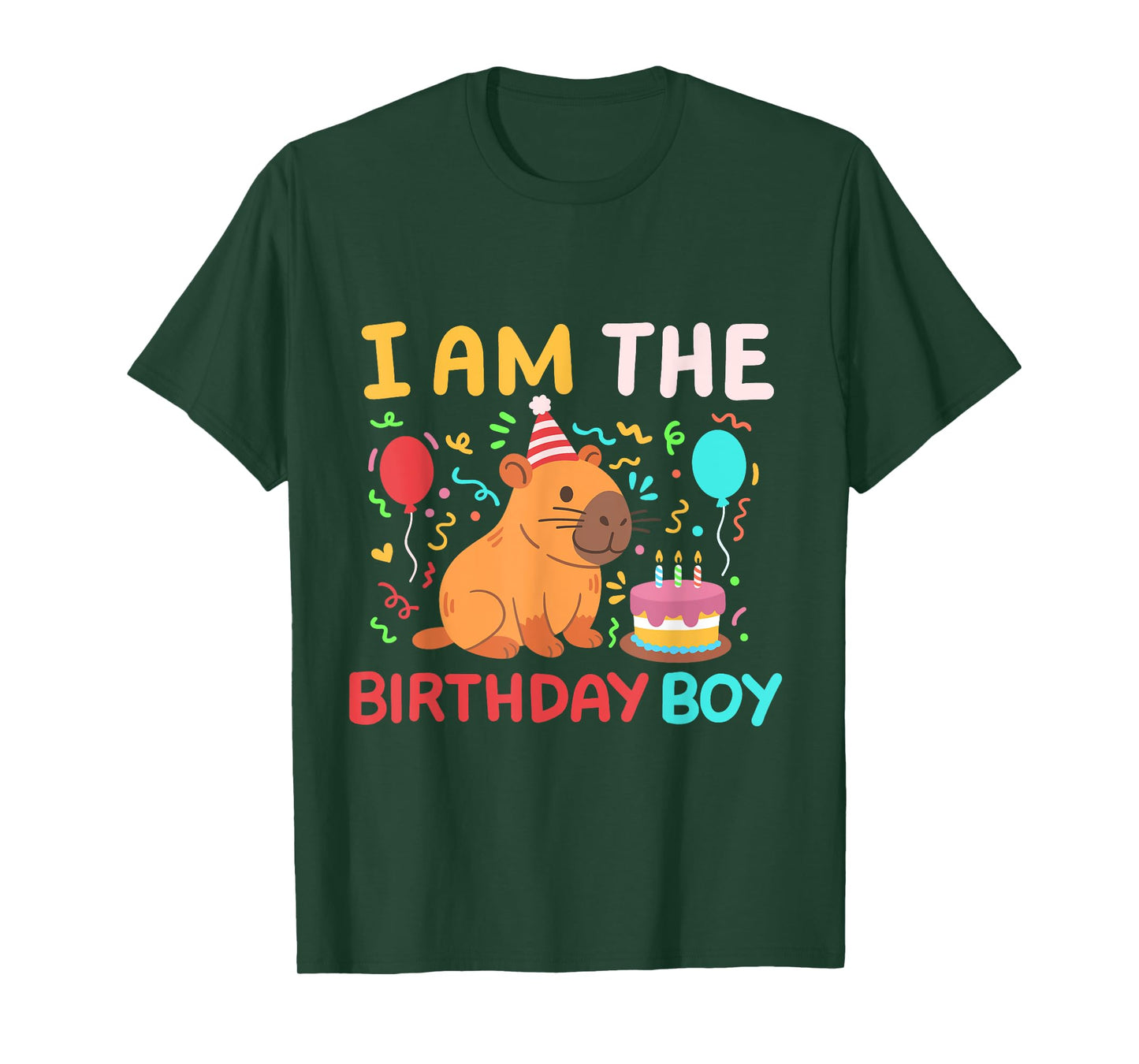 I'm The Birthday Boy Cute Capybara Kids Bday Family Matching T-Shirt