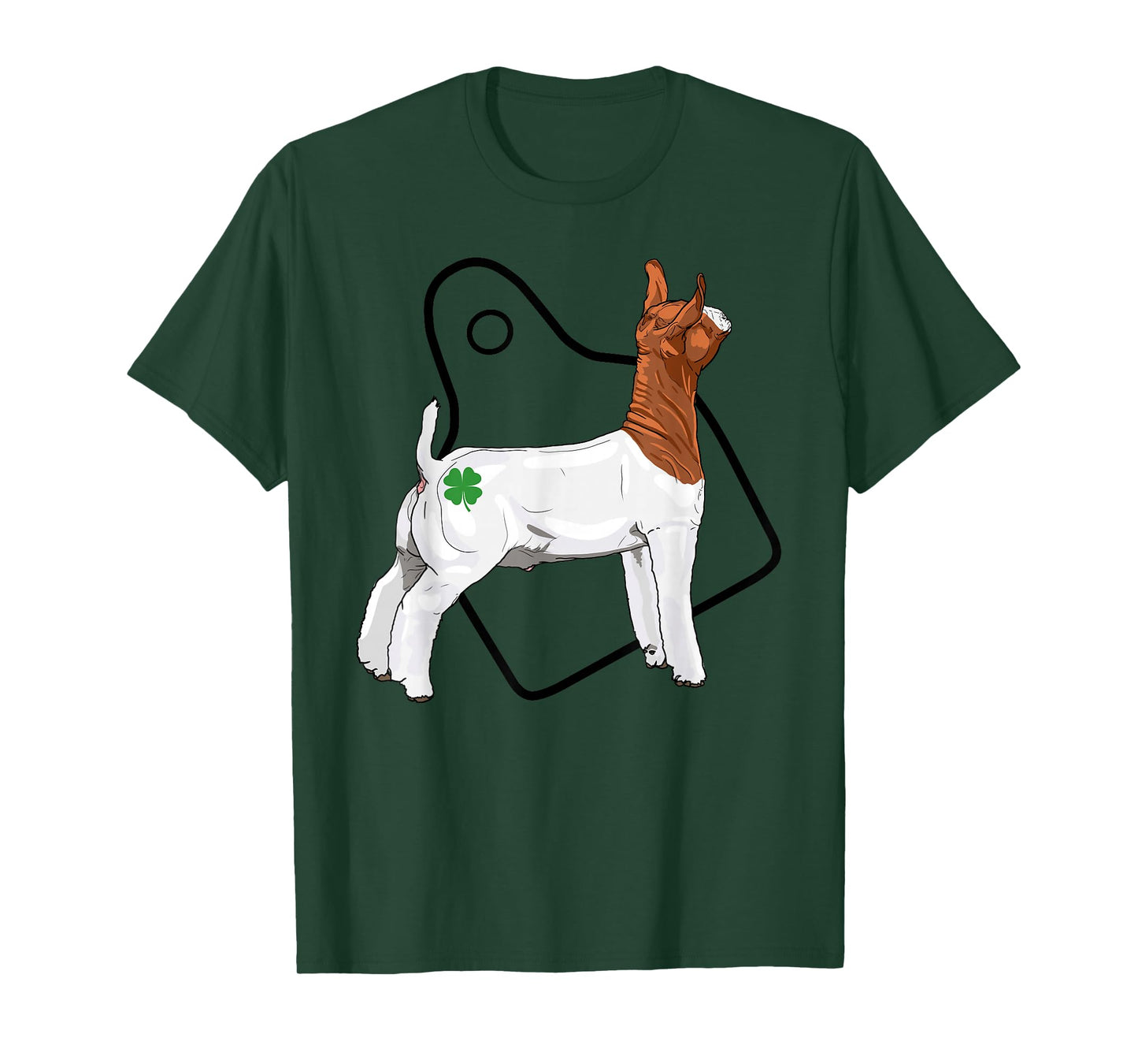 Show Market Wether Boer Goat Four Leaf Clover and Eartag T-Shirt