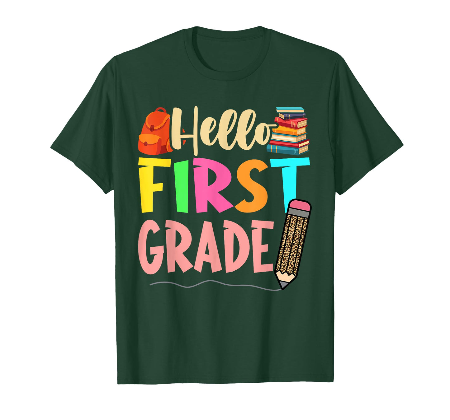 First Day Of School Girls Back To School Hello First Grade T-Shirt