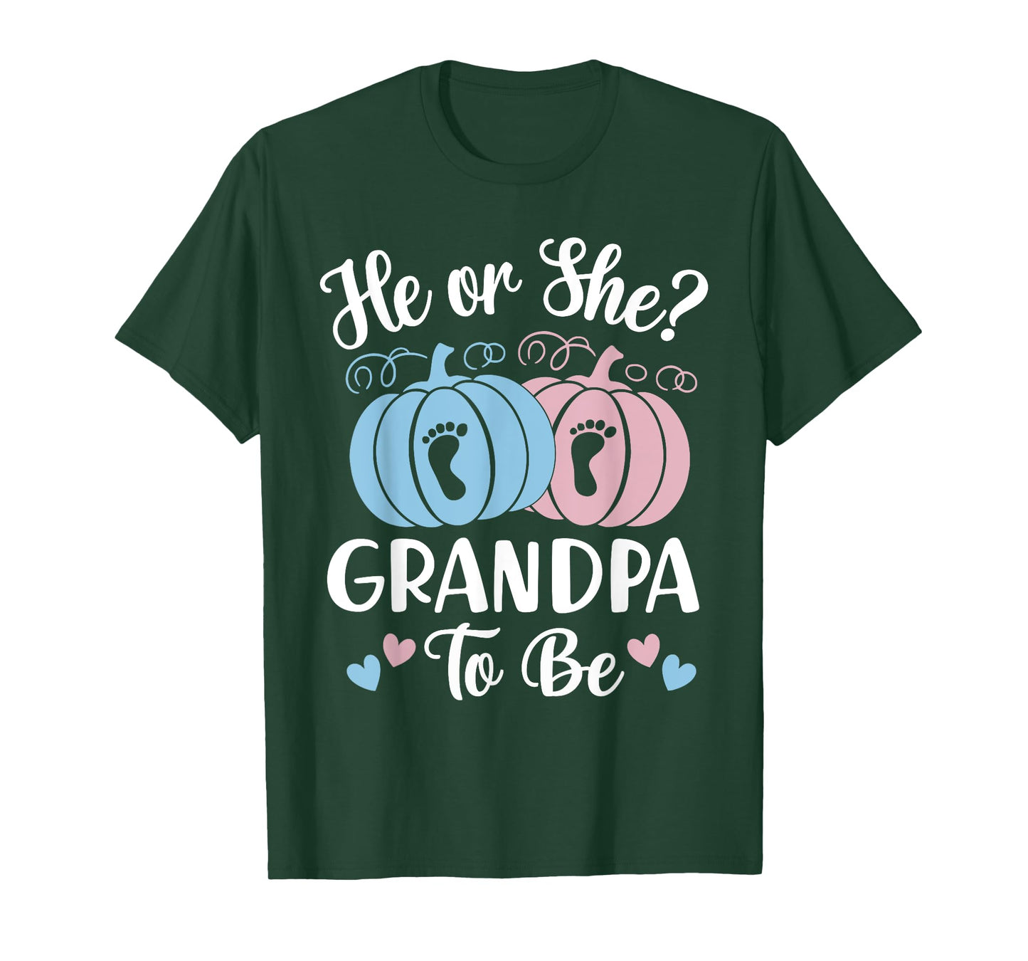 Halloween He or She Grandpa to Be Pumpkin T-Shirt
