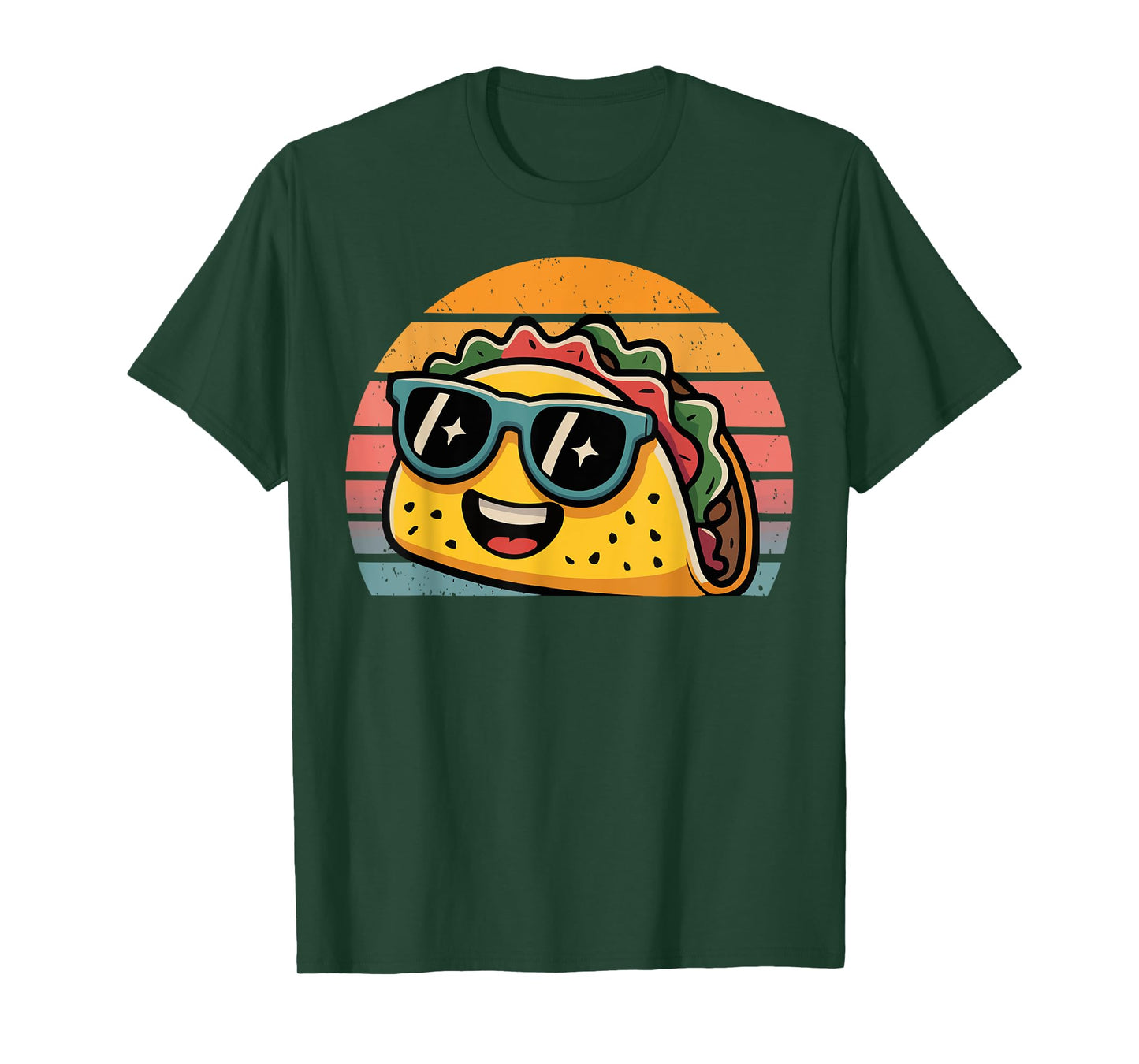 Retro Sunset Tacos Costume for Food Lovers Funny Tacos T-Shirt