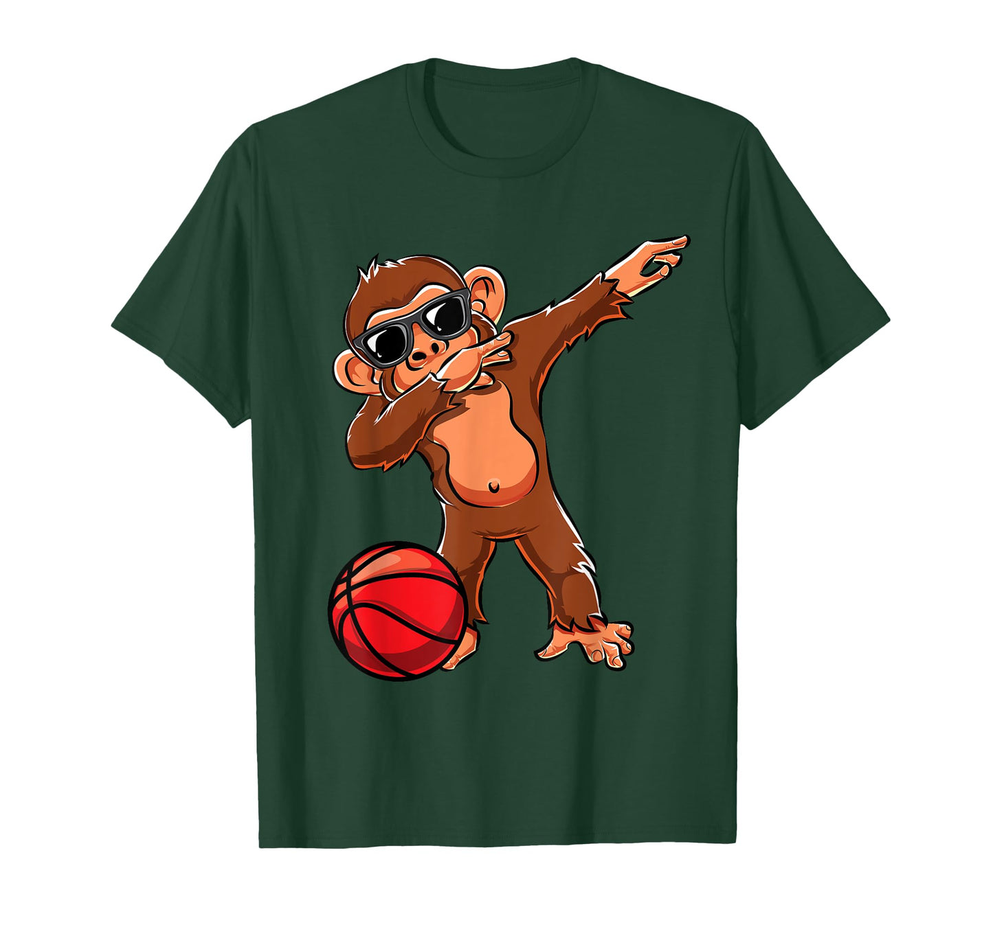 Cute Dabbing Monkey Lovers Dab Basketball Girls Boys Gifts T-Shirt