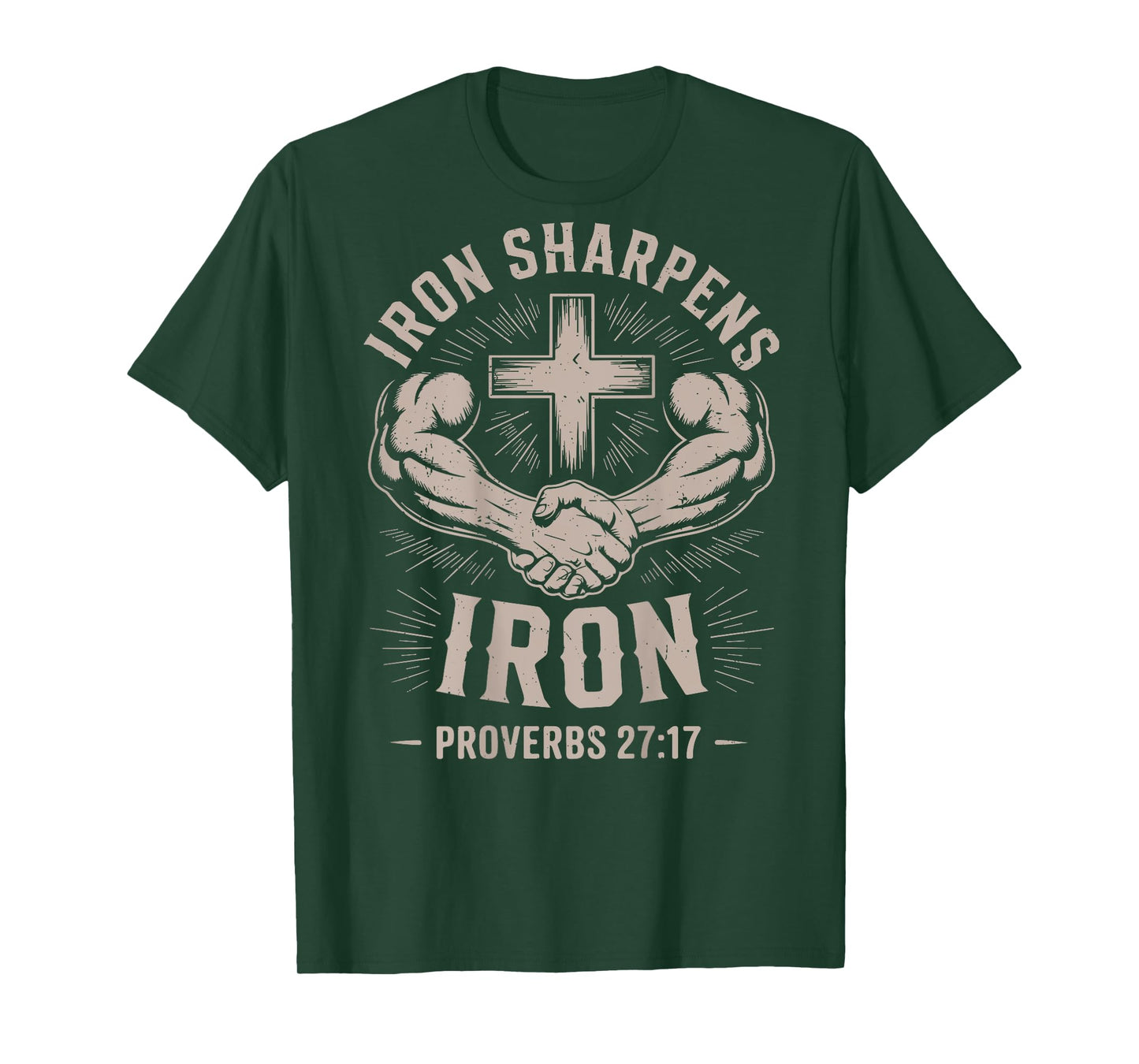 Men's Christian Workout Iron Sharpens Iron Proverb Jesus Gym T-Shirt