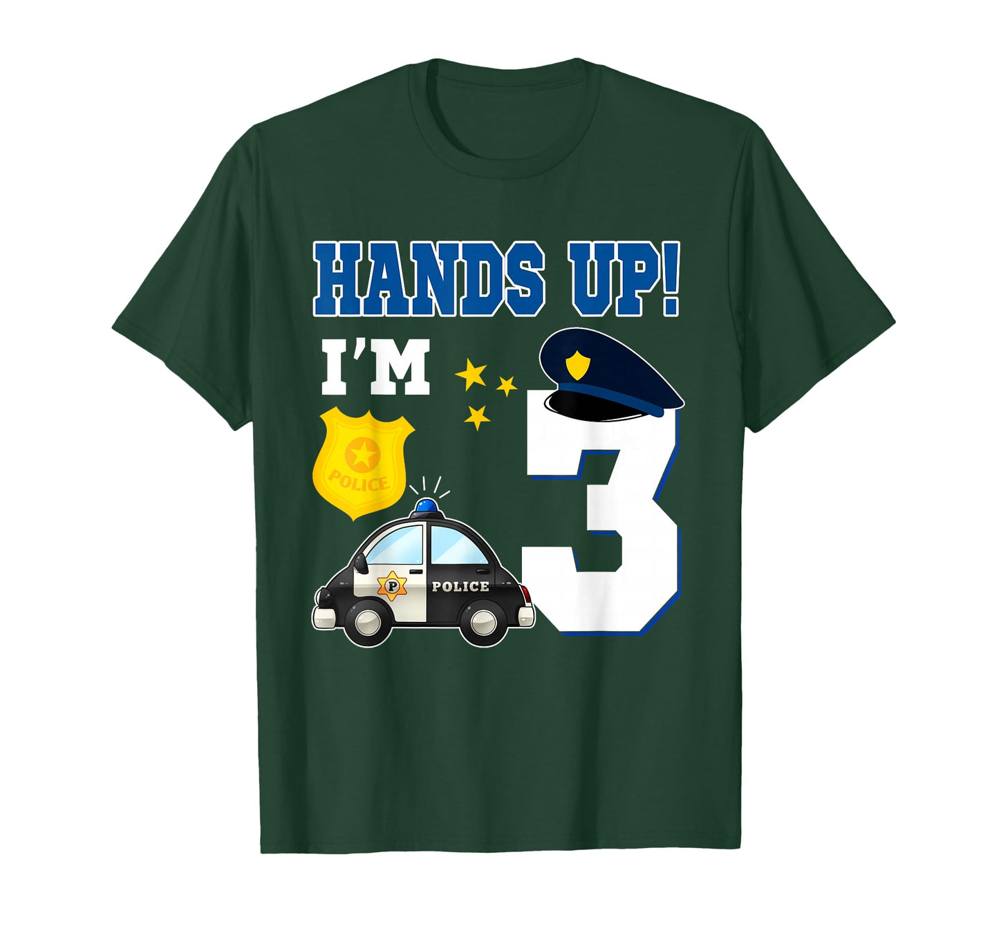3rd Birthday Policeman Boy 3 Year Old Police Officer T-Shirt