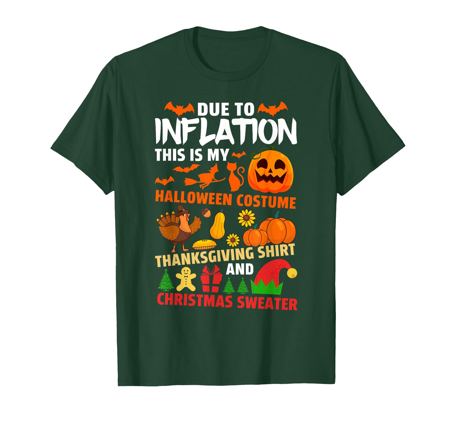 Funny Inflation Halloween Thanksgiving Christmas Costume T-Shirt