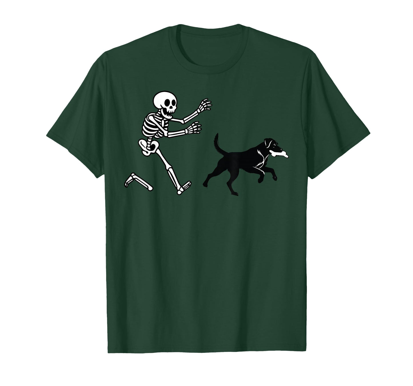 Funny Labrador Running Skeleton Halloween T-Shirt