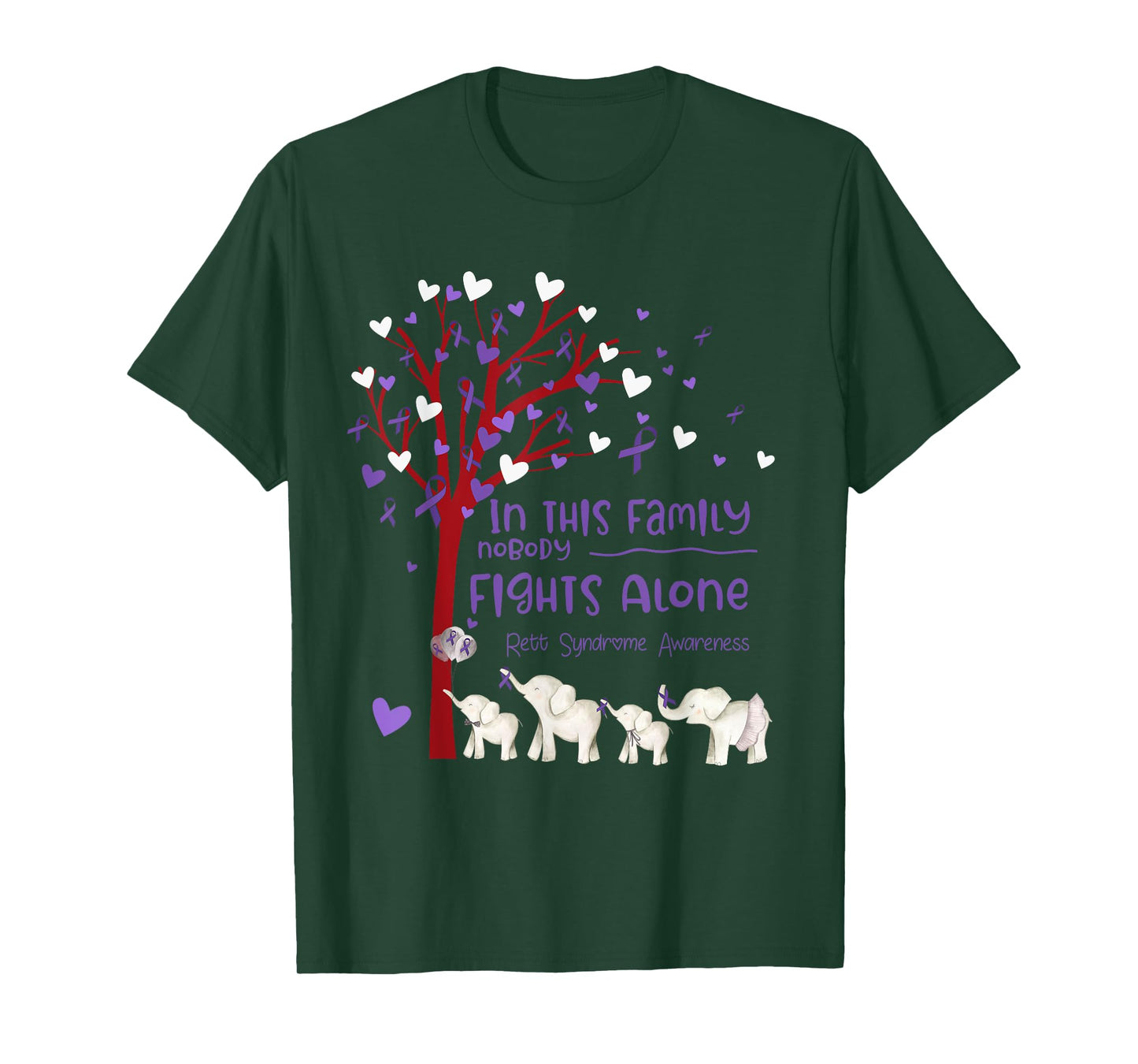 In This family Nobody Fights Alone Rett Syndrome Awareness T-Shirt