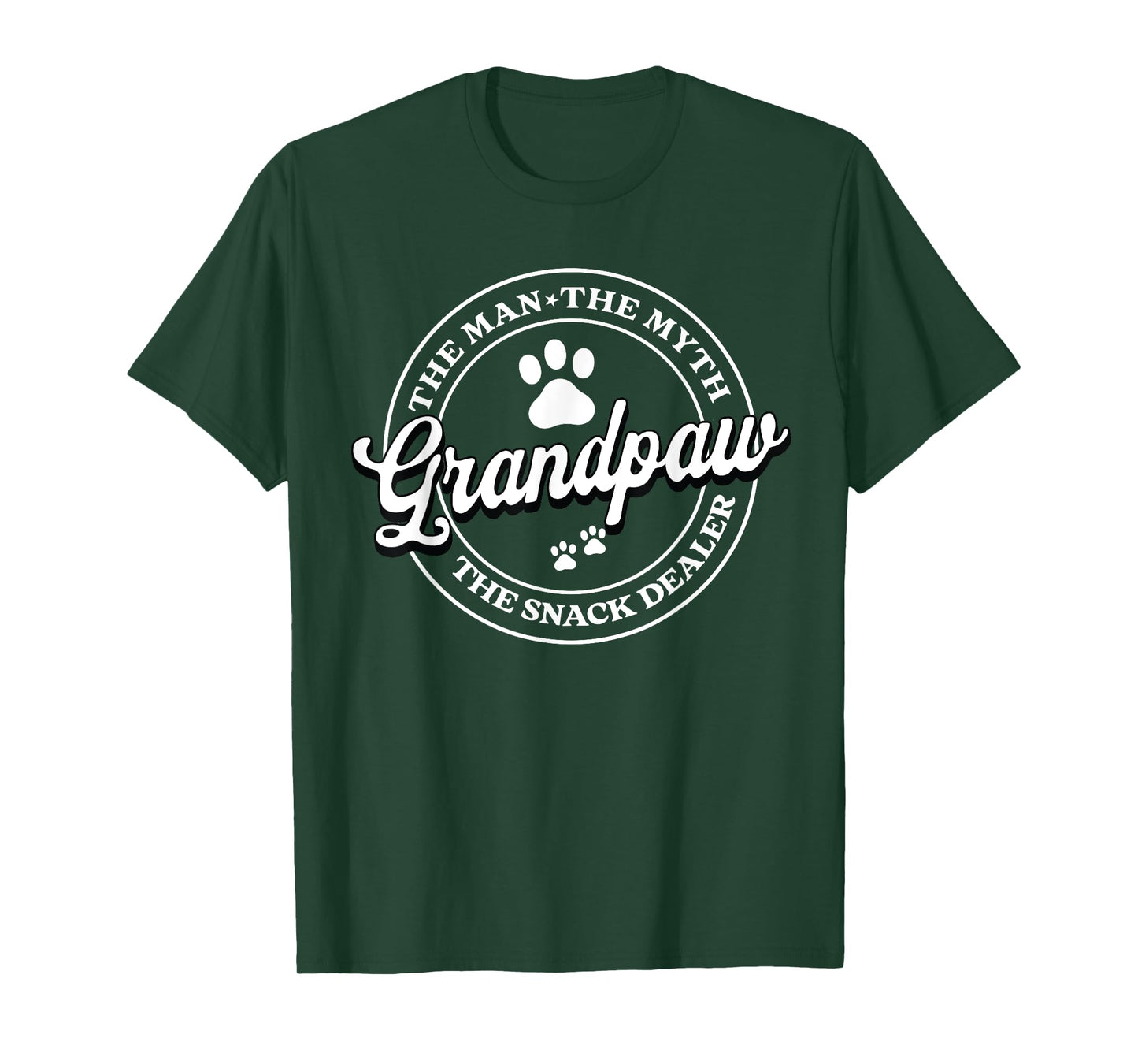 Grandpaw The Myth The Snack Dealer Fathers Day Dog Grandpa T-Shirt for Men Women