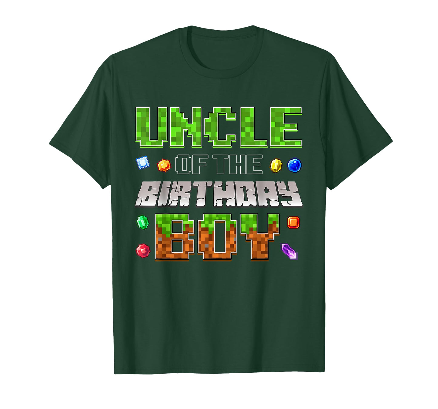 Uncle Of The Birthday Boy Game Pixel Number Birthday Party T-Shirt