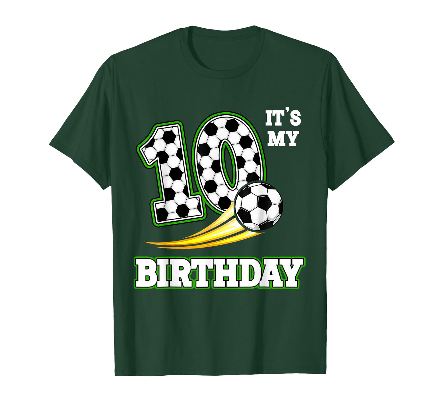 Its My 10th Birthday Soccer 10 Years Old Bday Football Boys T-Shirt