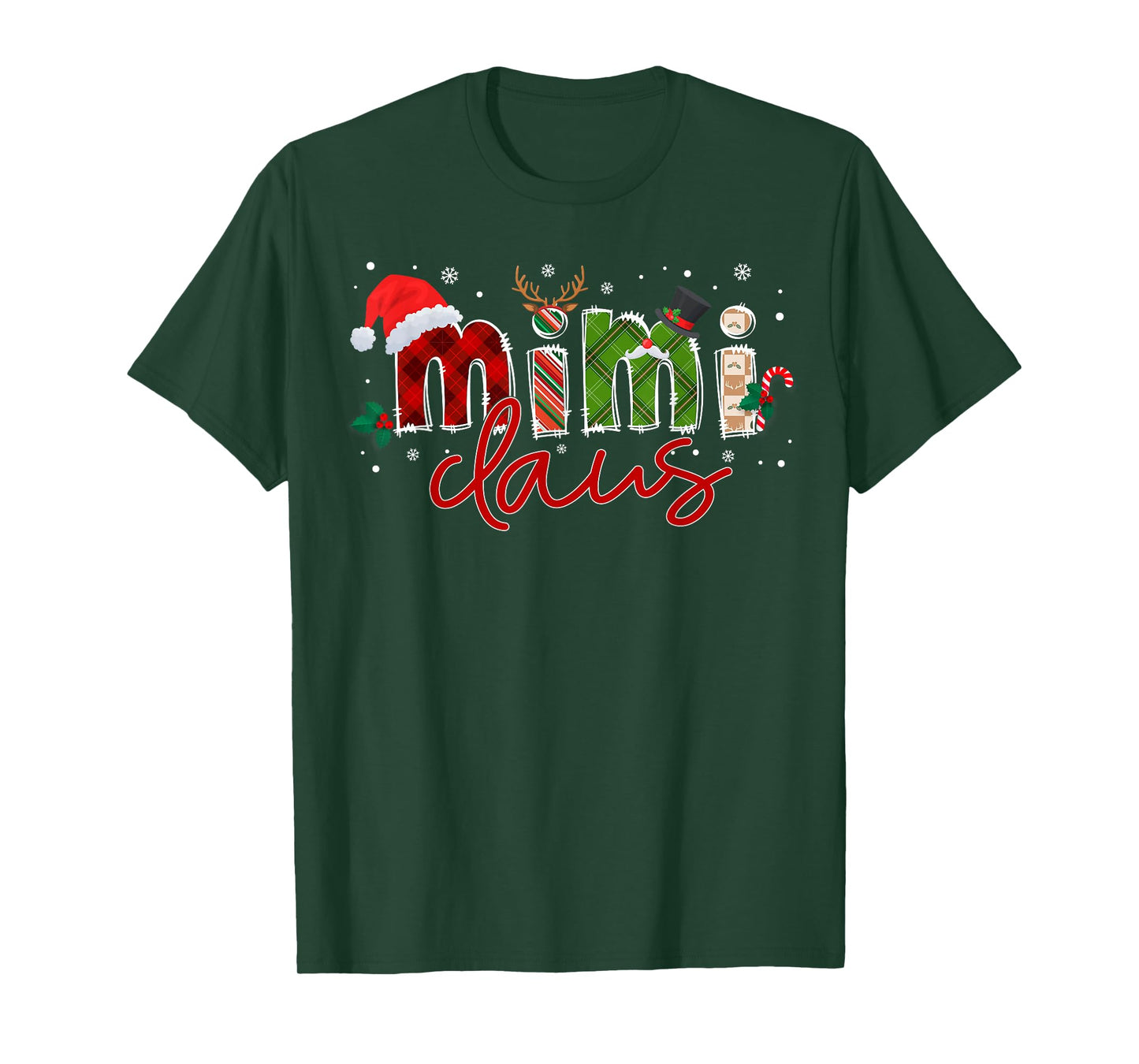 Mimi Claus Santa Claus Family Matching Christmas Pajama T-Shirt
