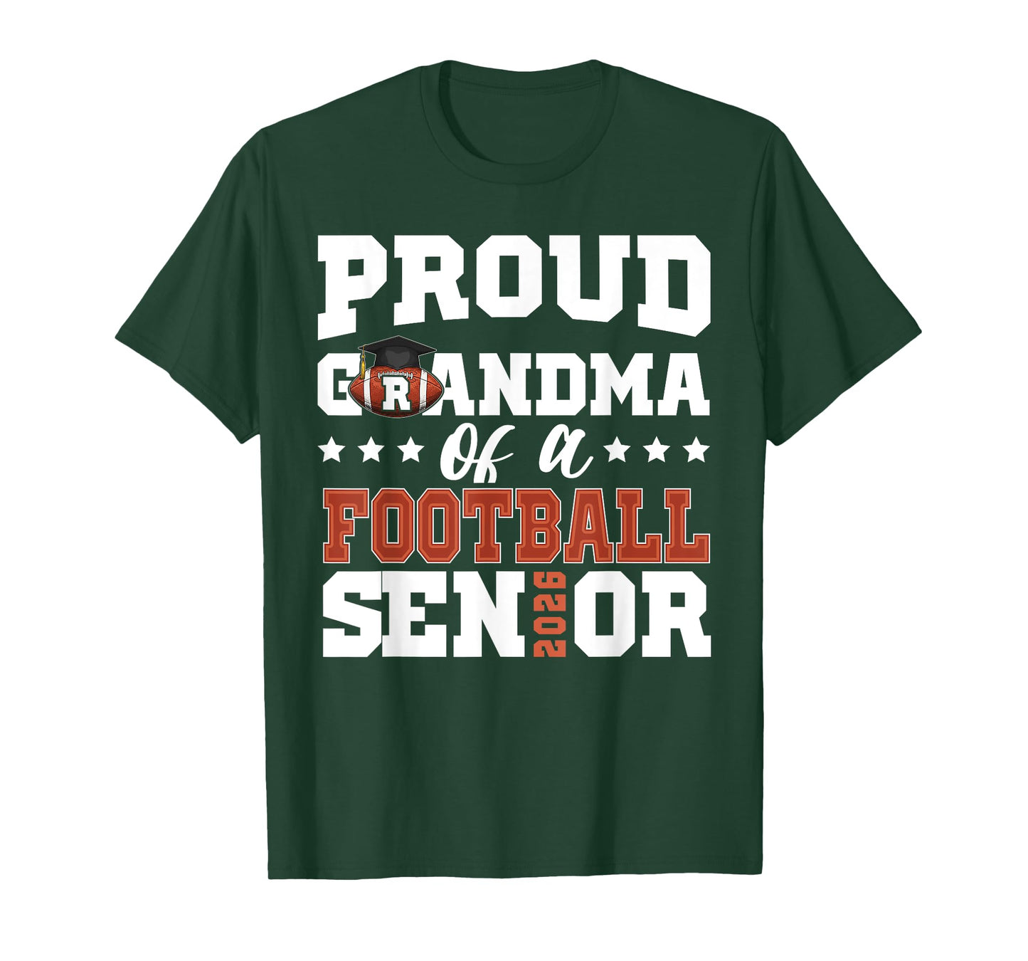 Proud Grandma of a football senior 2026 graduation gifts T-Shirt