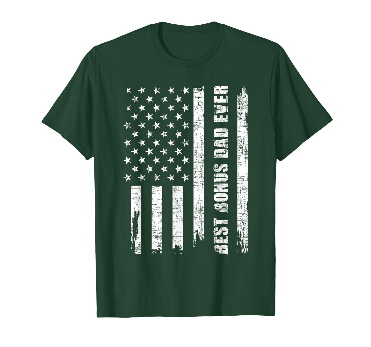 Best Bonus Dad Ever - USA Flag Adoptive Father Stepdad Daddy T-Shirt
