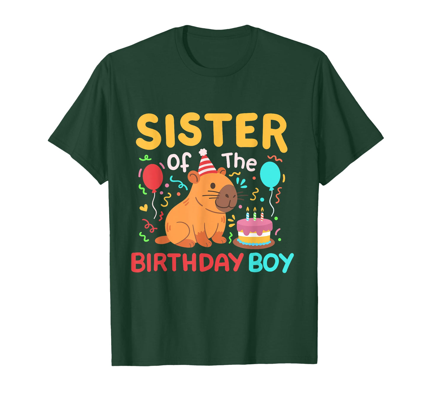 Sister Of The Birthday Boy Capybara Capy Kids Bday Family T-Shirt