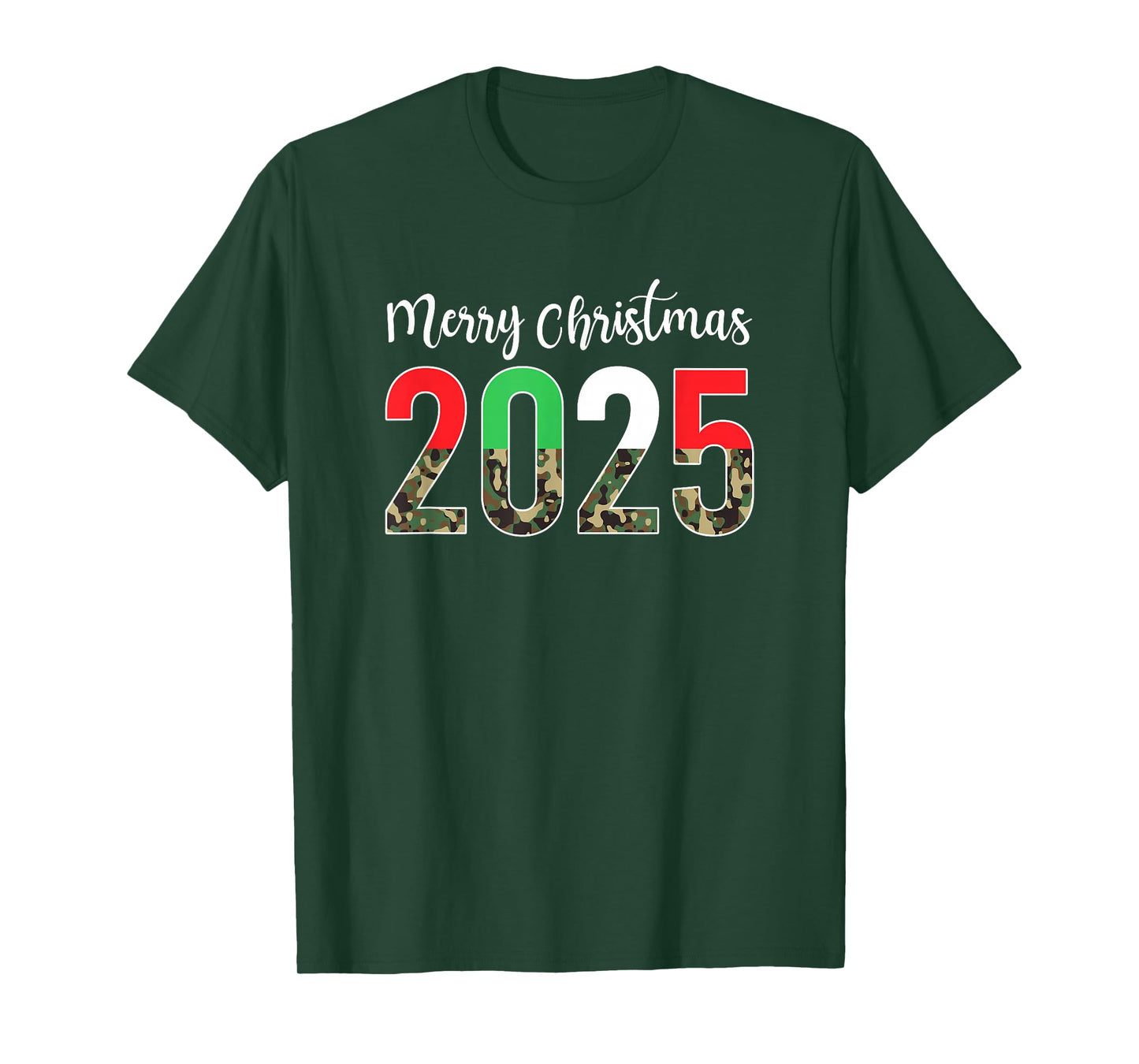 Merry Christmas 2025 Camouflage Camo Xmas for Men Women Kids T-Shirt