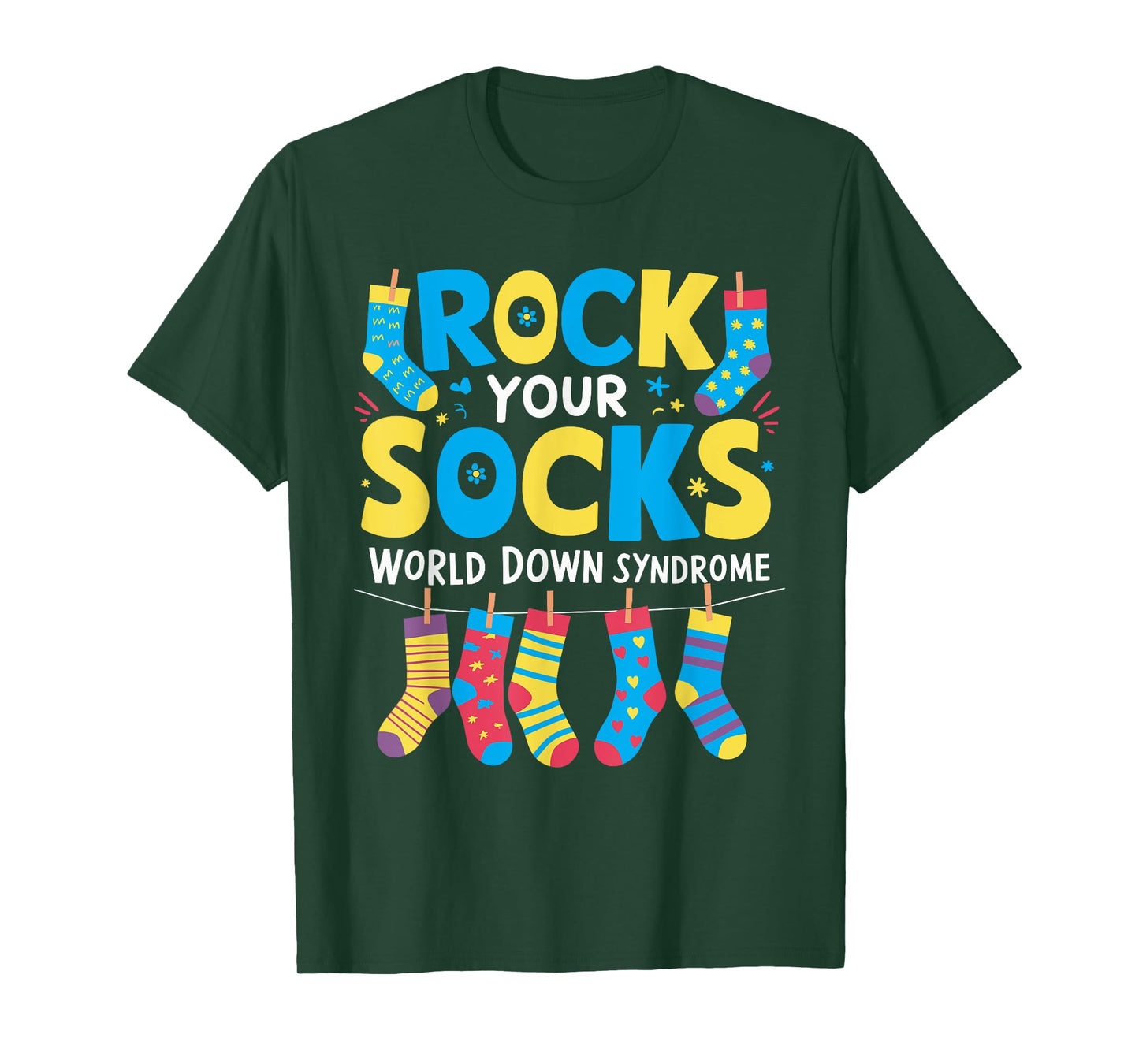 Rock Your Socks Down Syndrome Awareness Teachers Women Kids T-Shirt