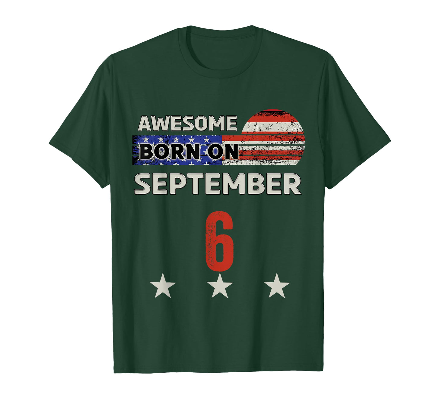 Awesome September 6 Vintage USA Flag Classic September 6th T-Shirt