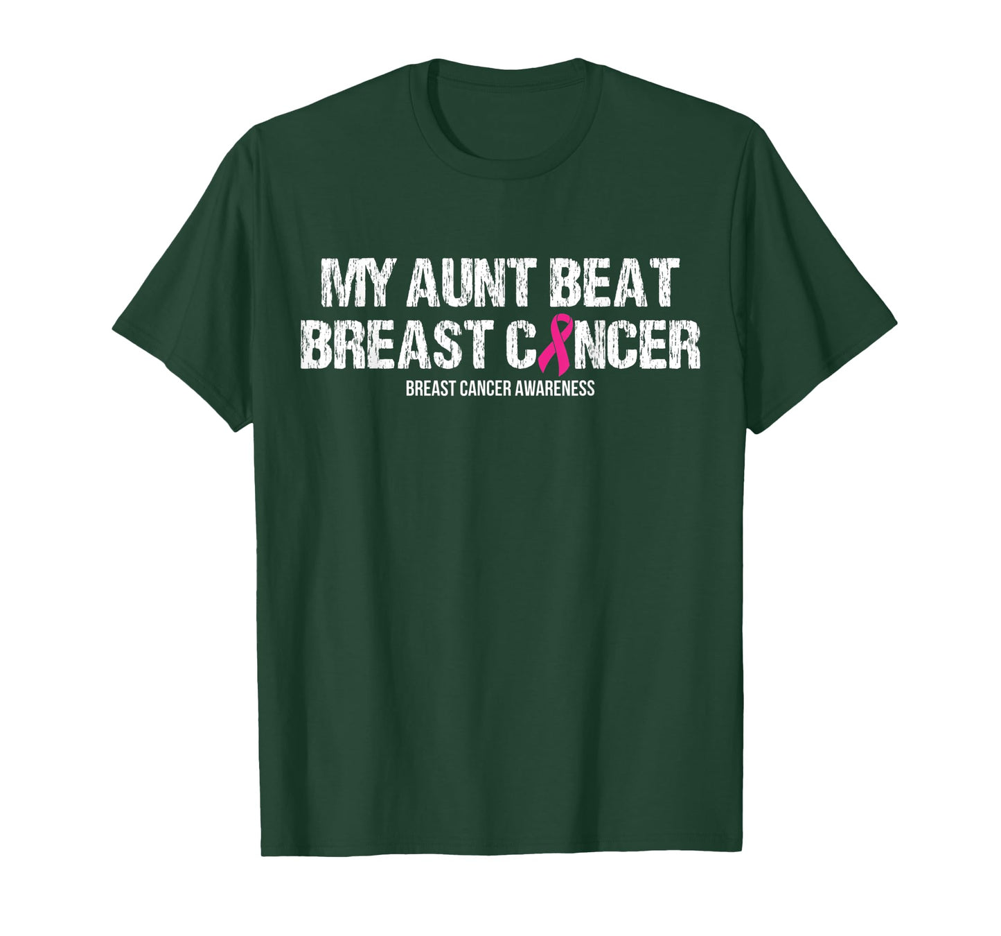 My Aunt Beat Breast Cancer Pink Ribbon Mom Mother Apparel T-Shirt