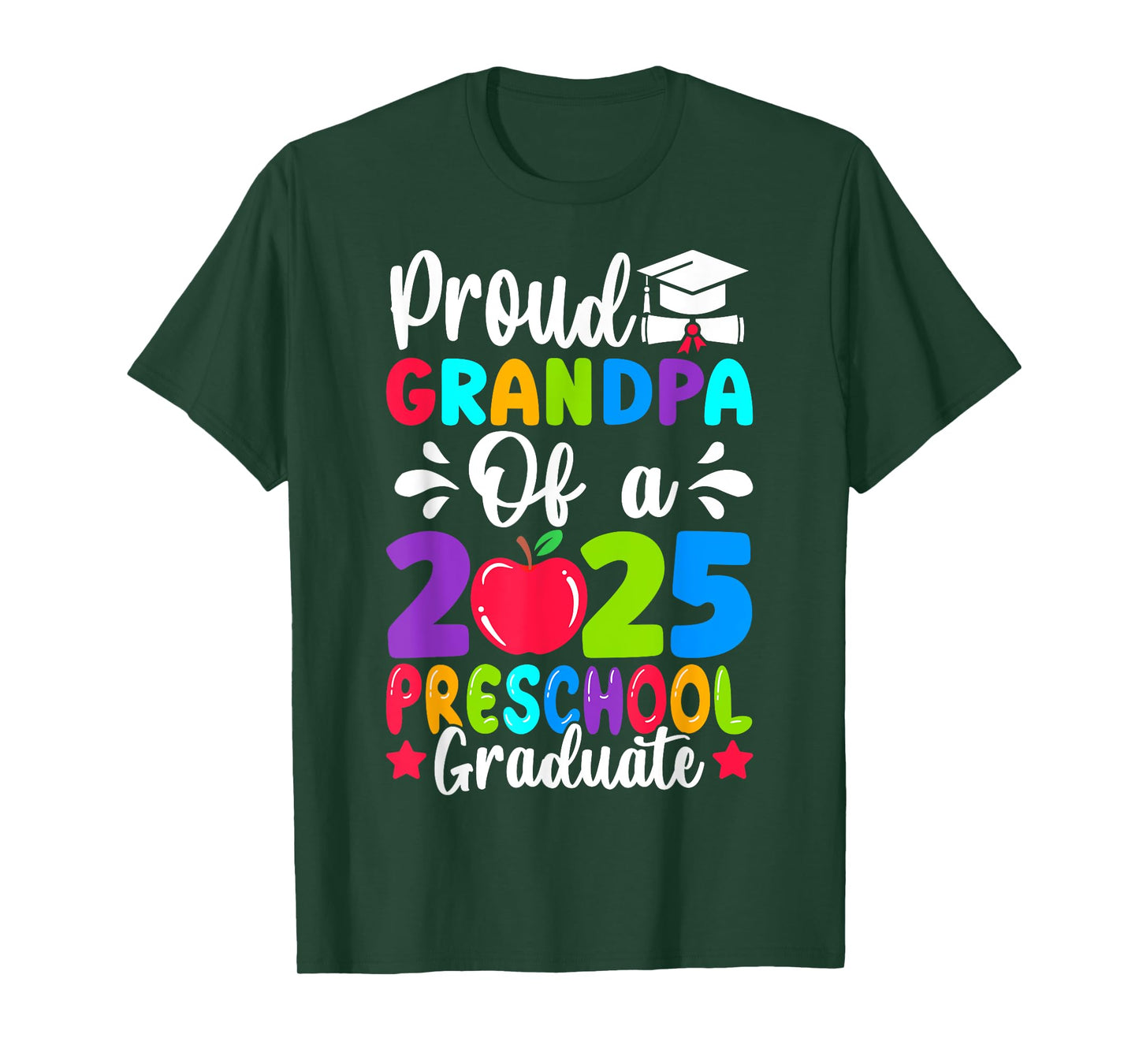 Proud Grandpa Class of 2025 Preschool Graduate Graduation T-Shirt