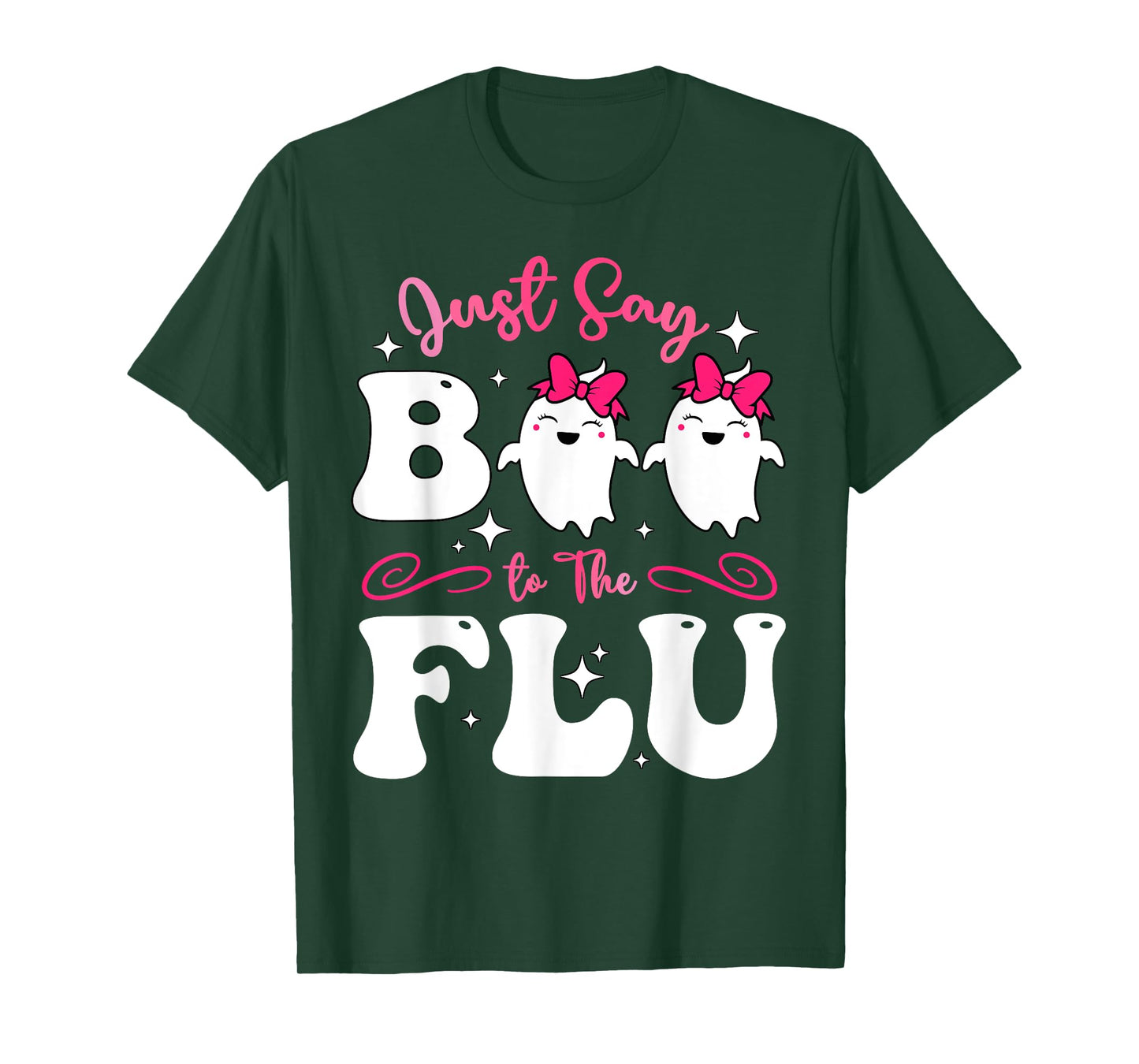 Say Boo To The Flu Halloween Coquette Bow Ghost Boo To Flu T-Shirt