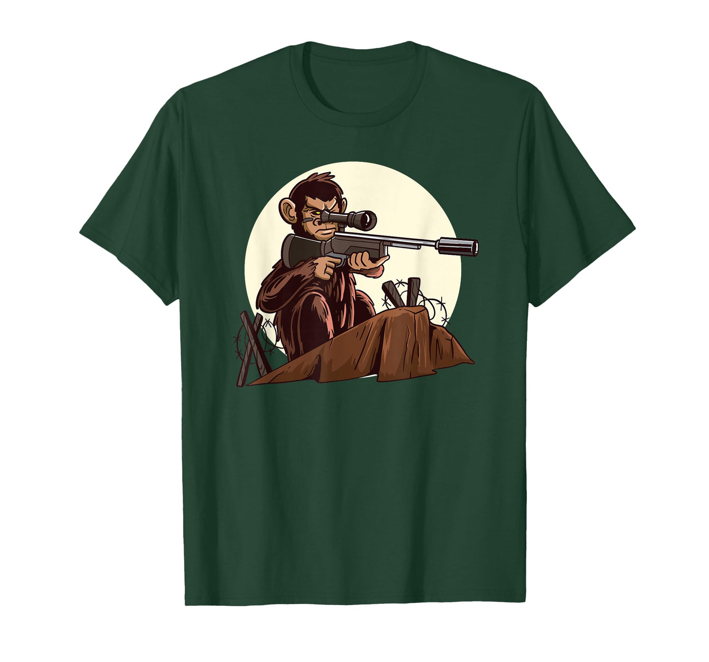 Monkey with a rifle funny gaming video game gift T-Shirt