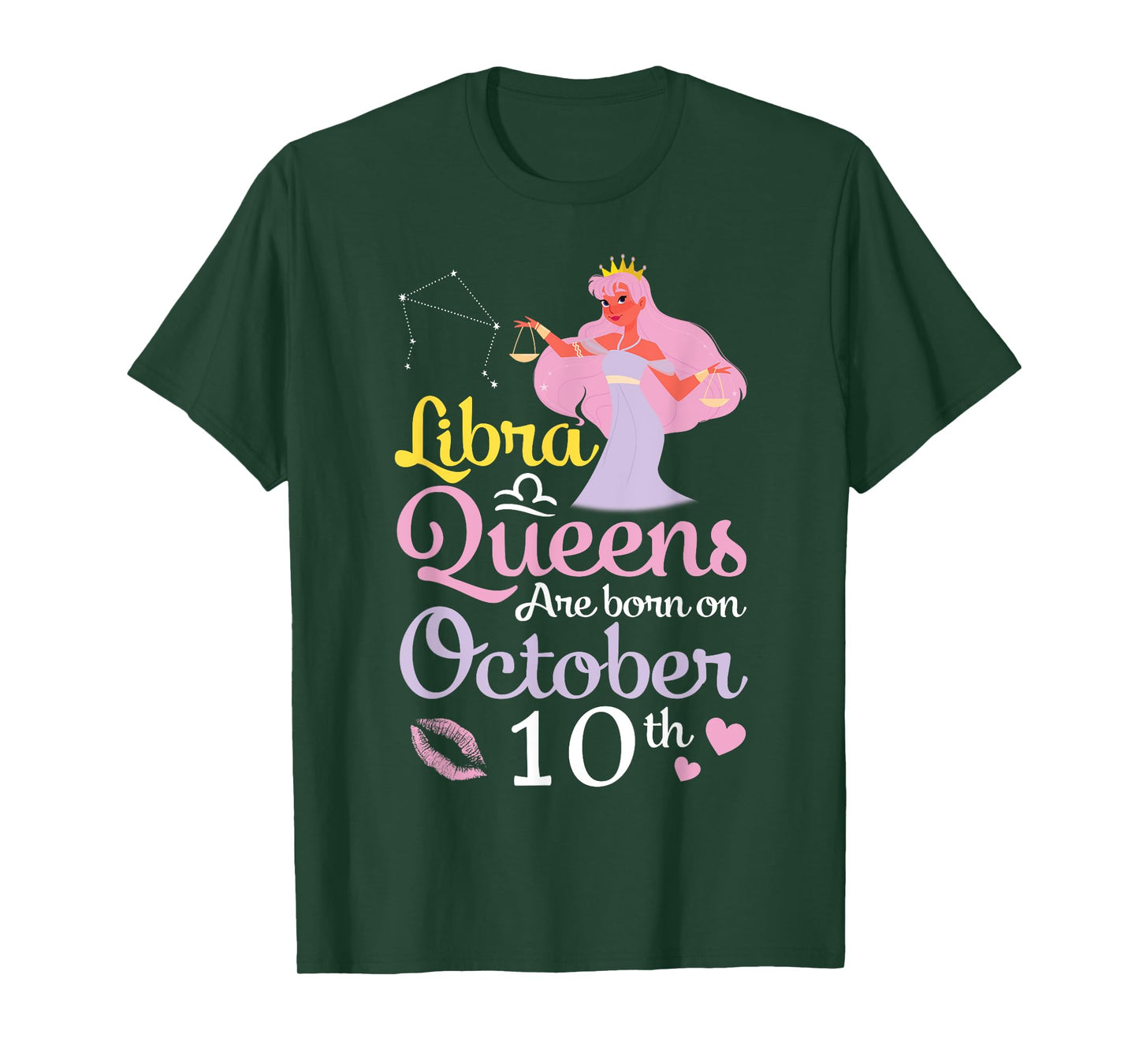 Libra Queens Are Born On October 10th Happy Birthday To Me T-Shirt