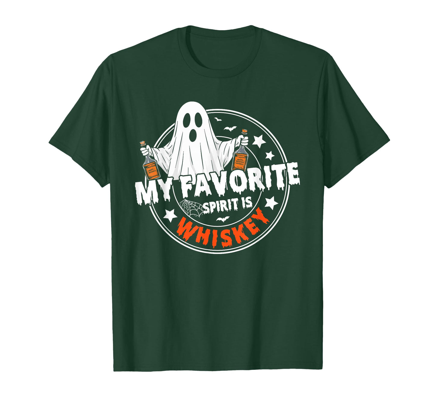 My Favorite Spirit is Whiskey Funny Ghost Halloween Costume T-Shirt