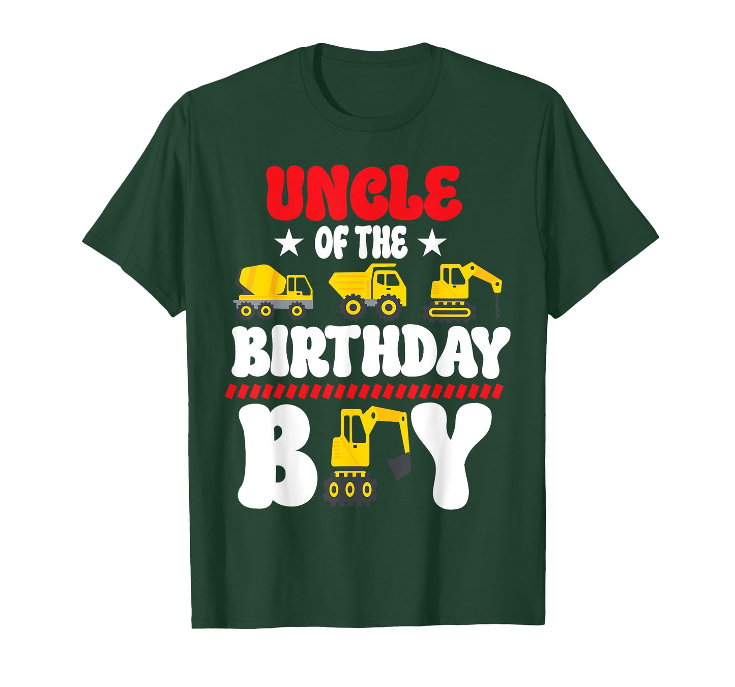 Uncle of the Birthday Boy Construction Worker Bday Party T-S T-Shirt