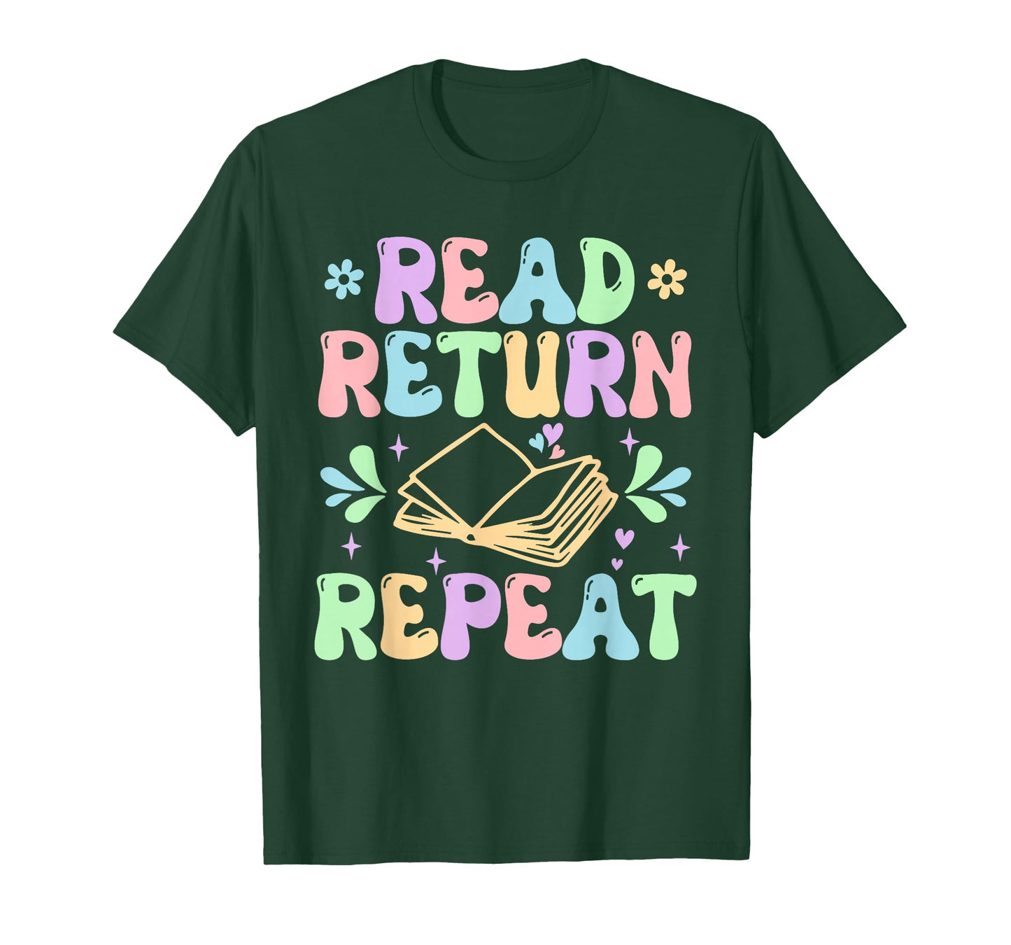 Groovy Read Return Repeat Librarian Funny Library Girl Kids T-Shirt