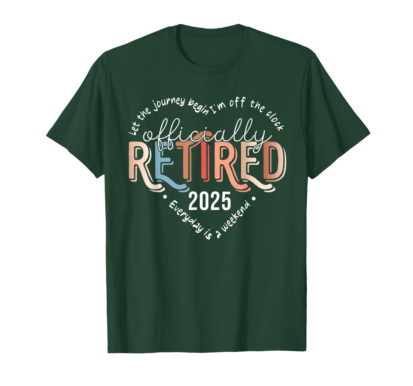 Officially Retired 2025 Heart Men Women Retirement Party T-Shirt